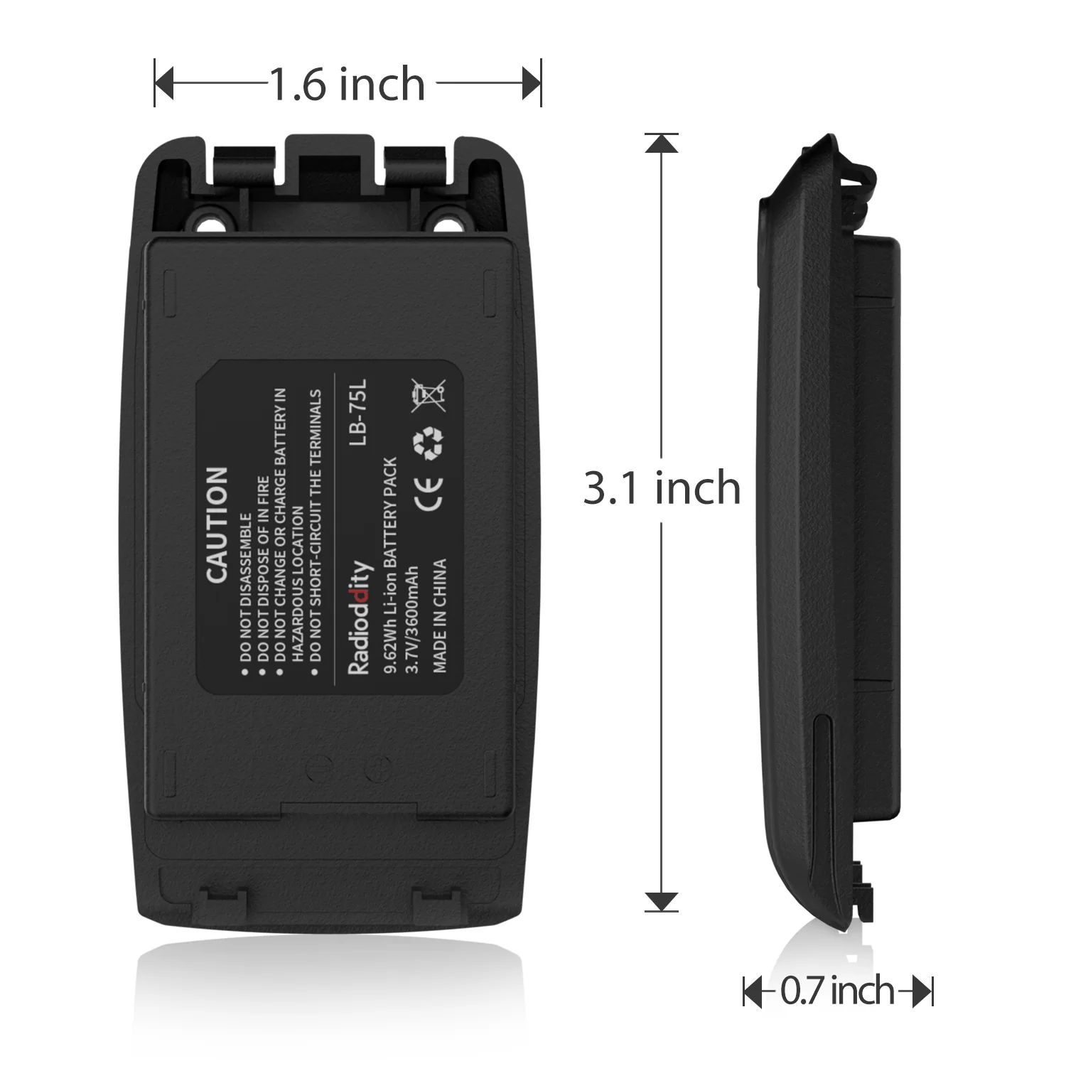 3600mAh Battery for Radioddity GD-73A/E - Image 4