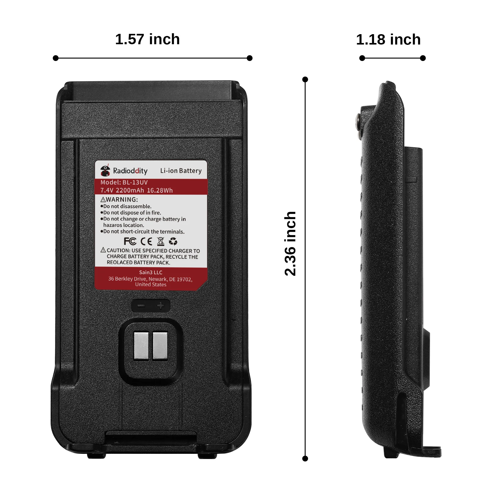 2200mAh Battery for Radioddity GM-30 | USB Type-C Charging - Image 6