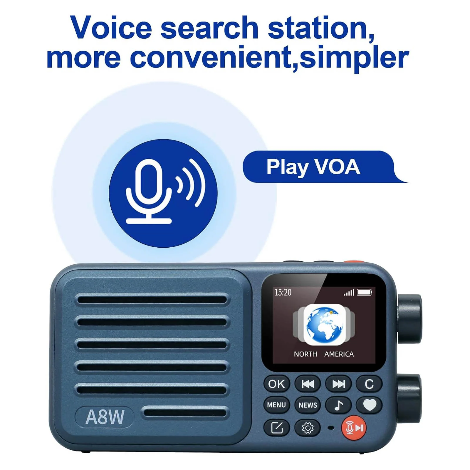 Choyong A8W Internet Radio | Portable Smart WIFI/4G Radio | FM Receiver | 4K+ Pre-stored Stations | 2000mAh Rechargeable Battery | Alarm Clock - Image 3