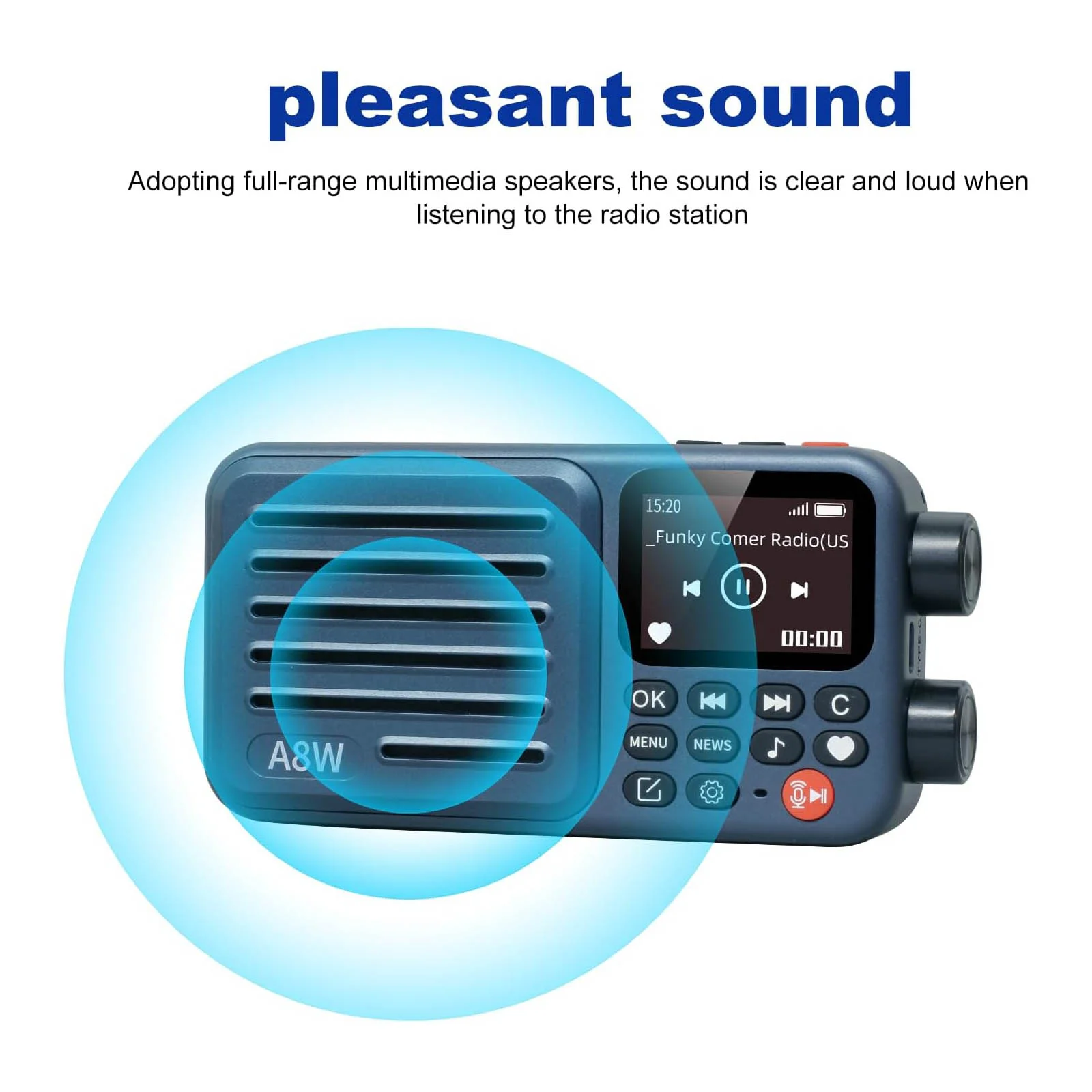 Choyong A8W Internet Radio | Portable Smart WIFI/4G Radio | FM Receiver | 4K+ Pre-stored Stations | 2000mAh Rechargeable Battery | Alarm Clock - Image 6