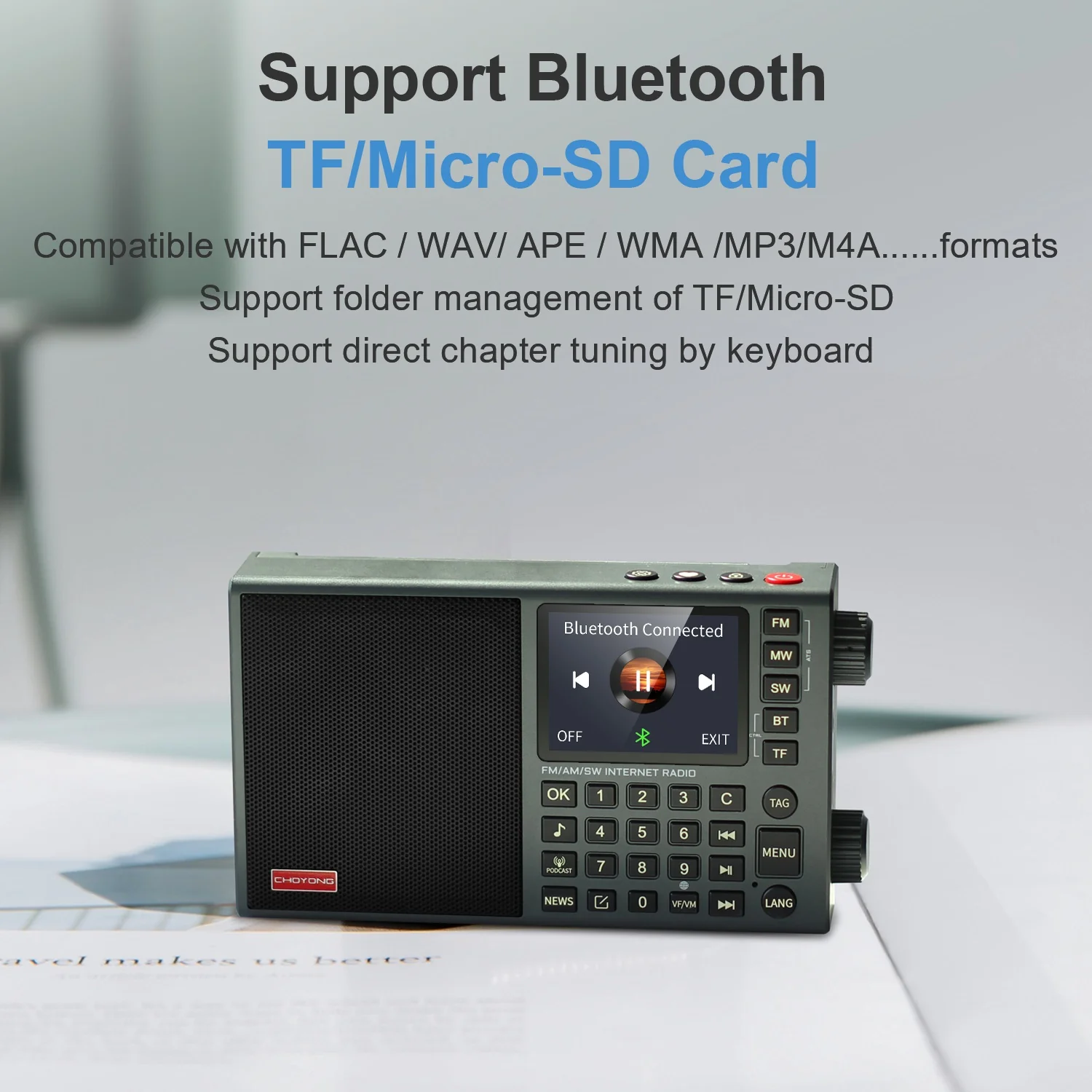 Choyong LC90 Mini Internet Radio | Wi-Fi/4G | FM/LW/MW/SW | Bluetooth 5.2 | 2500mAh - Image 4