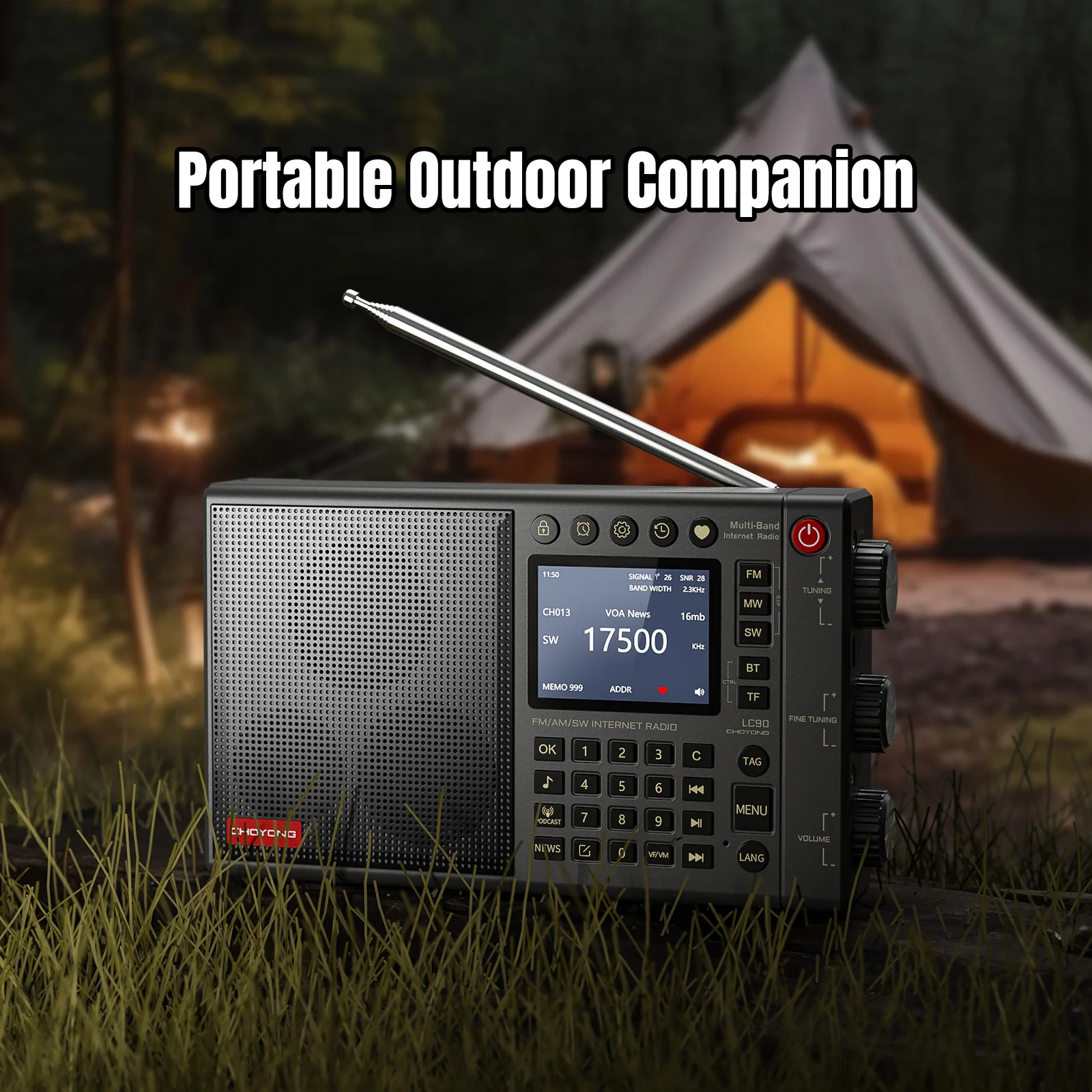 Choyong LC90 Internet Radio | Wi-Fi/4G/E-SIM | FM/LW/MW/SW/SSB | Bluetooth 5.2 | 5000mAh | 15W Stereo Speakers - Image 9