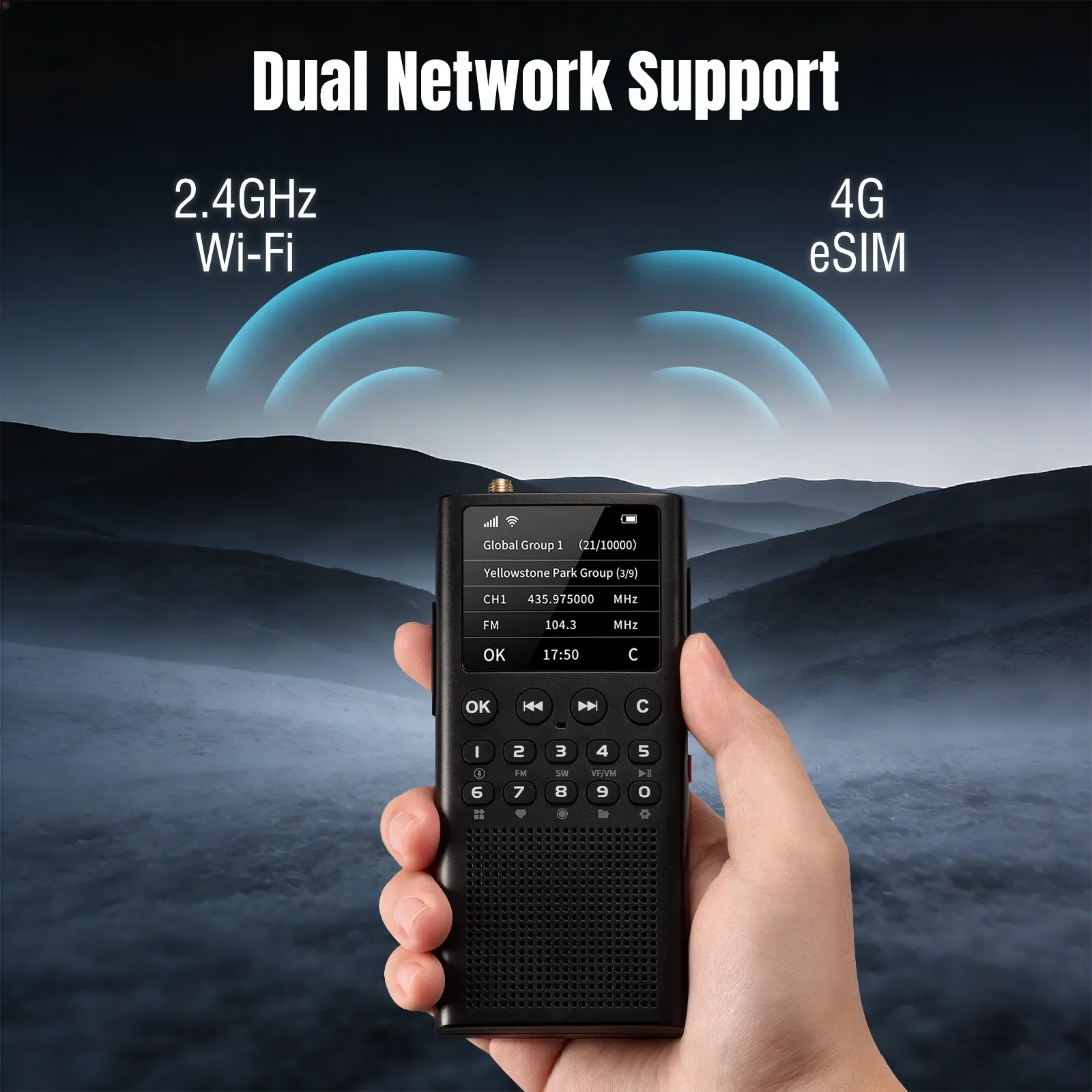 CHOYONG WT2 Network Radio | 2W UHF HT | WiFi/4G POC Group Talk | FM/AM/SW Receiver | 2500mAh Fast Charging | Voice Search - Image 4