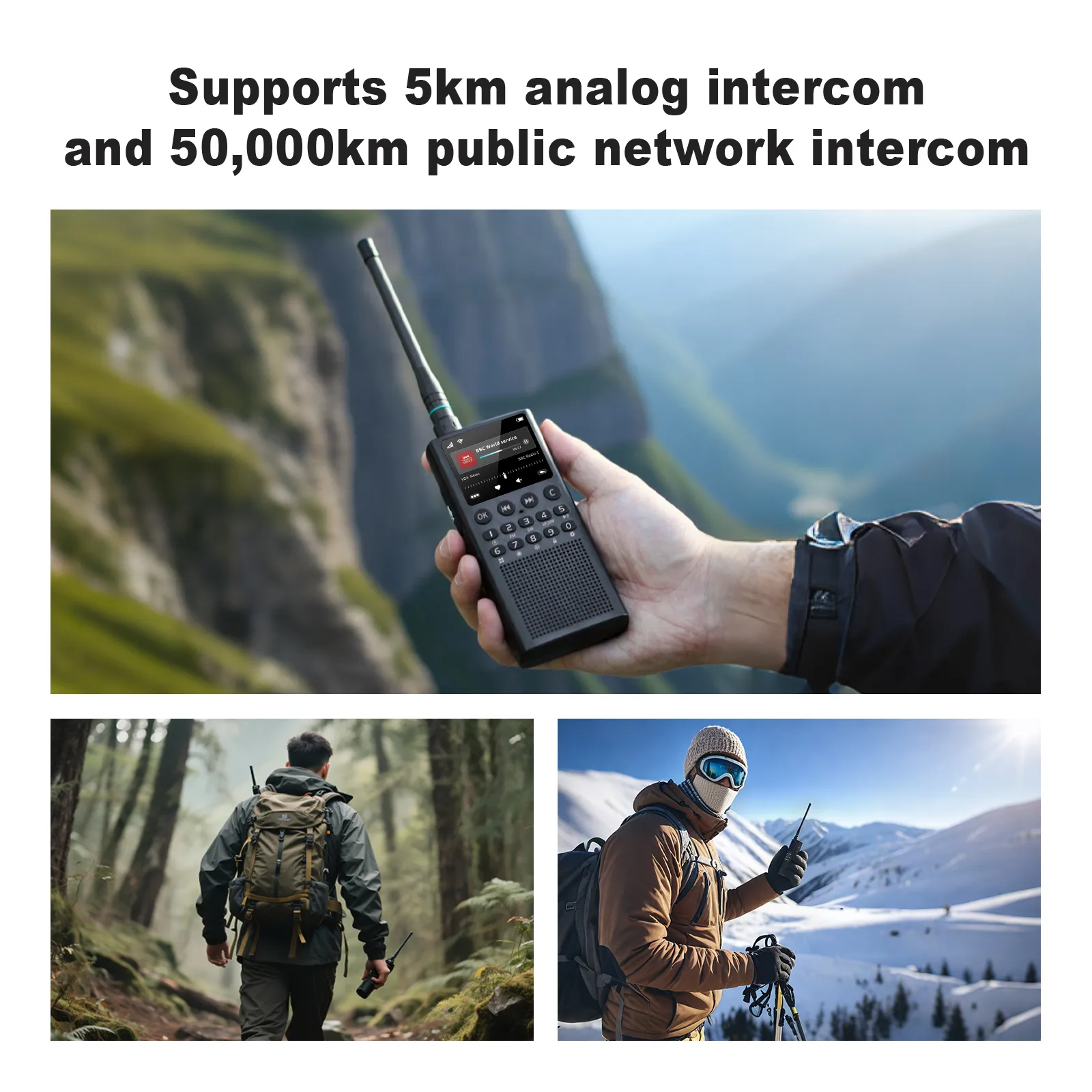 CHOYONG WT2 Network Radio | 2W UHF HT | WiFi/4G POC Group Talk | FM/AM/SW Receiver | 2500mAh Fast Charging | Voice Search - Image 9
