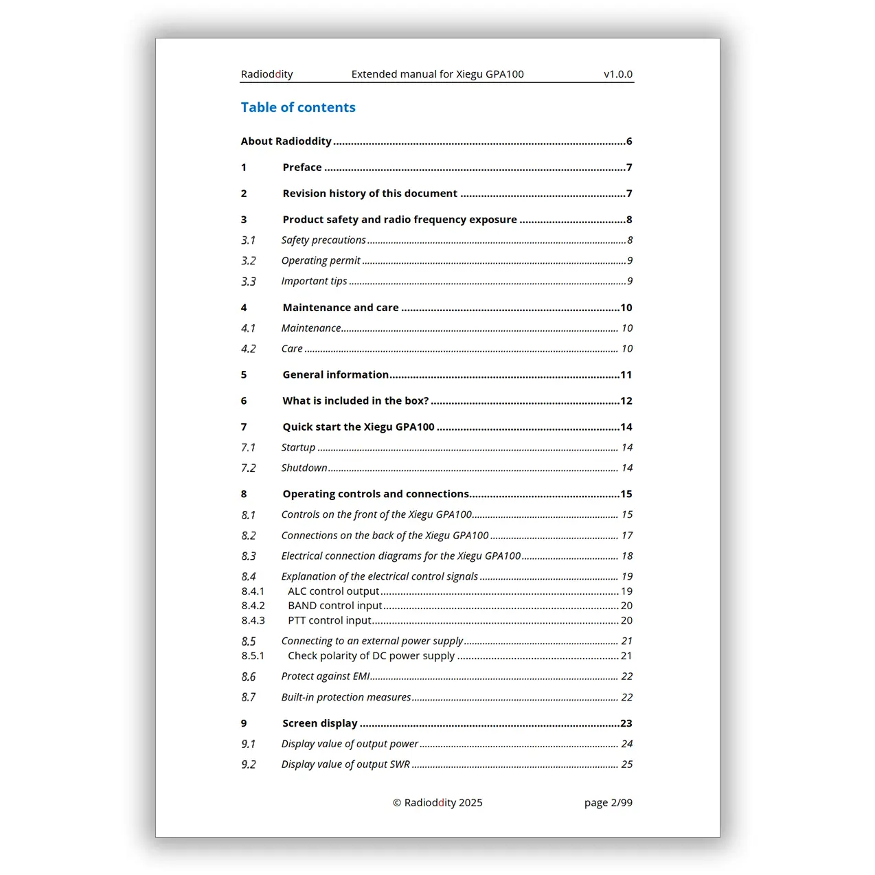 [eBook] Radioddity Extended Manual for Xiegu GPA100 - Image 2
