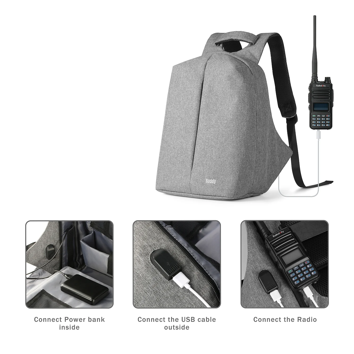 Raddy Multi-function Backpack | Ham Radio Accessories Laptop | Waterproof | for HF Transceiver Xiegu Icom Yaesu - Image 9