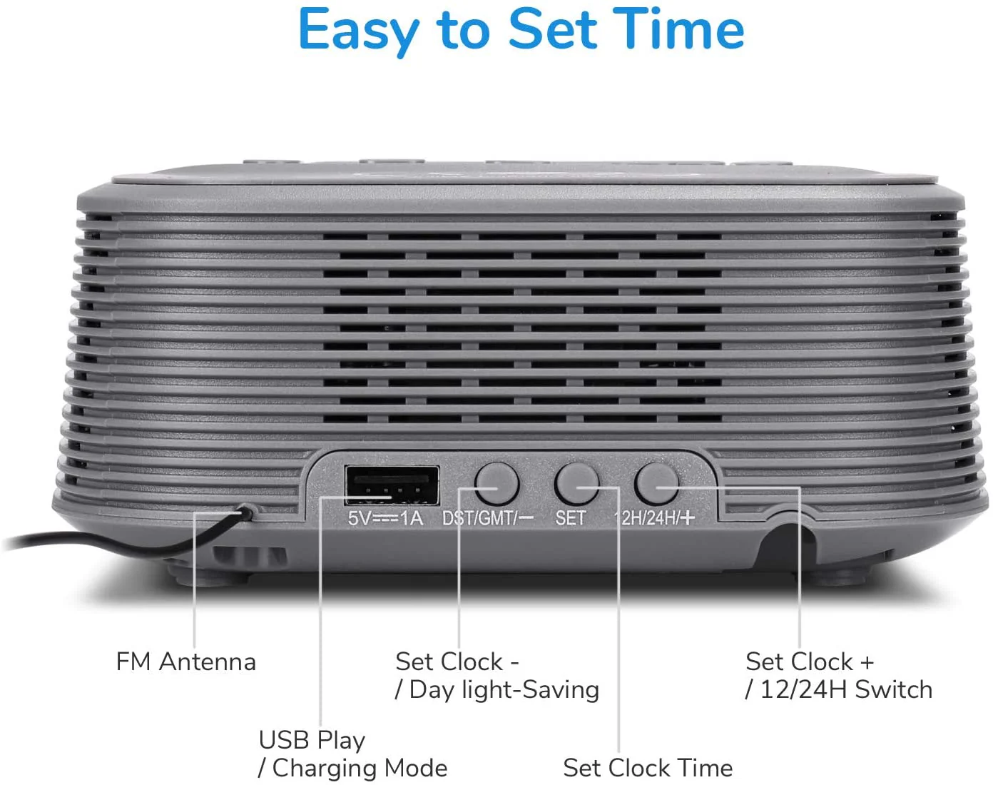 InstaBox D10 Wireless Charging Digital Alarm Clock FM Radio [DISCONTINUED] - Image 5
