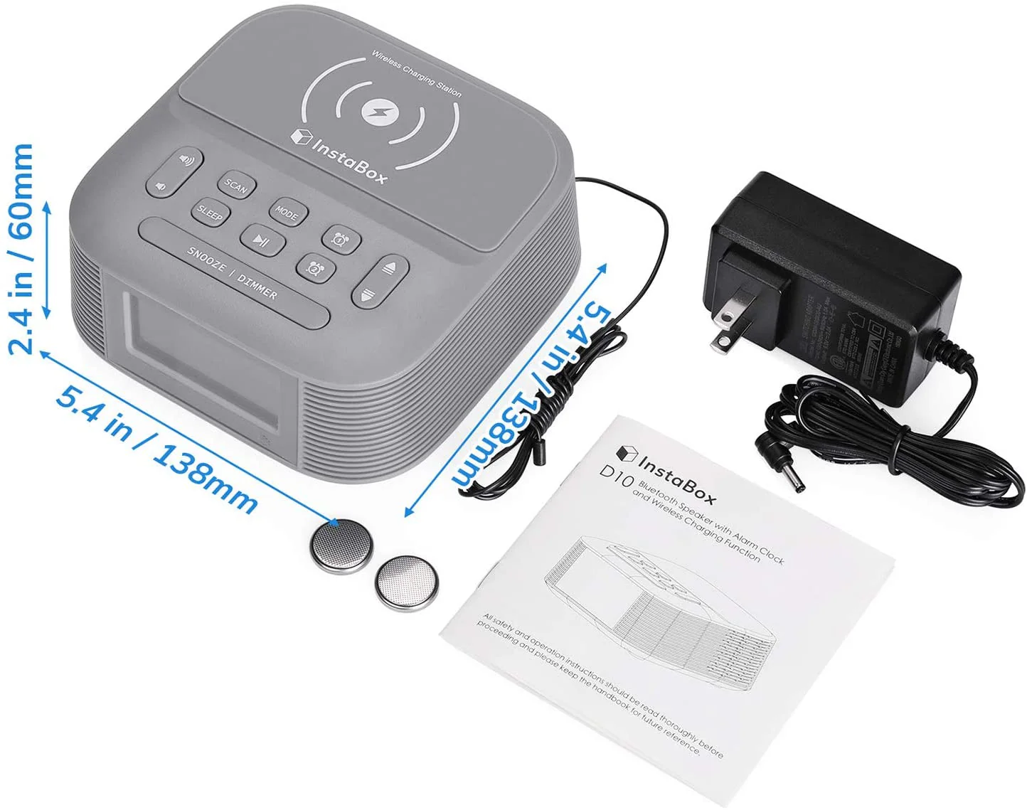 InstaBox D10 Wireless Charging Digital Alarm Clock FM Radio [DISCONTINUED] - Image 7