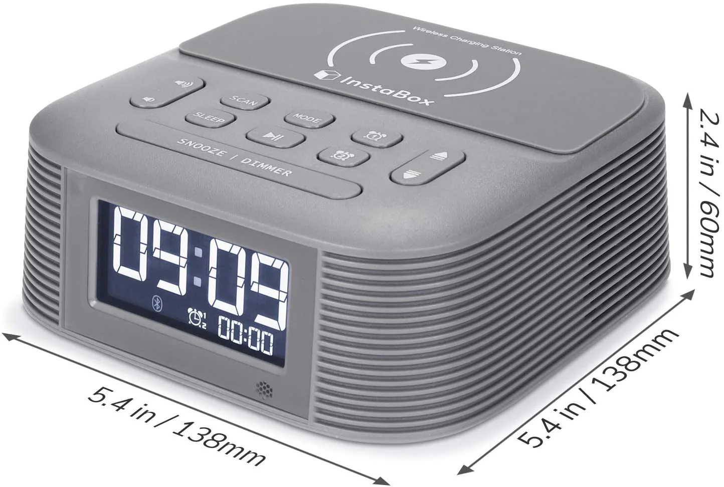 InstaBox D10 Wireless Charging Digital Alarm Clock FM Radio [DISCONTINUED] - Image 8