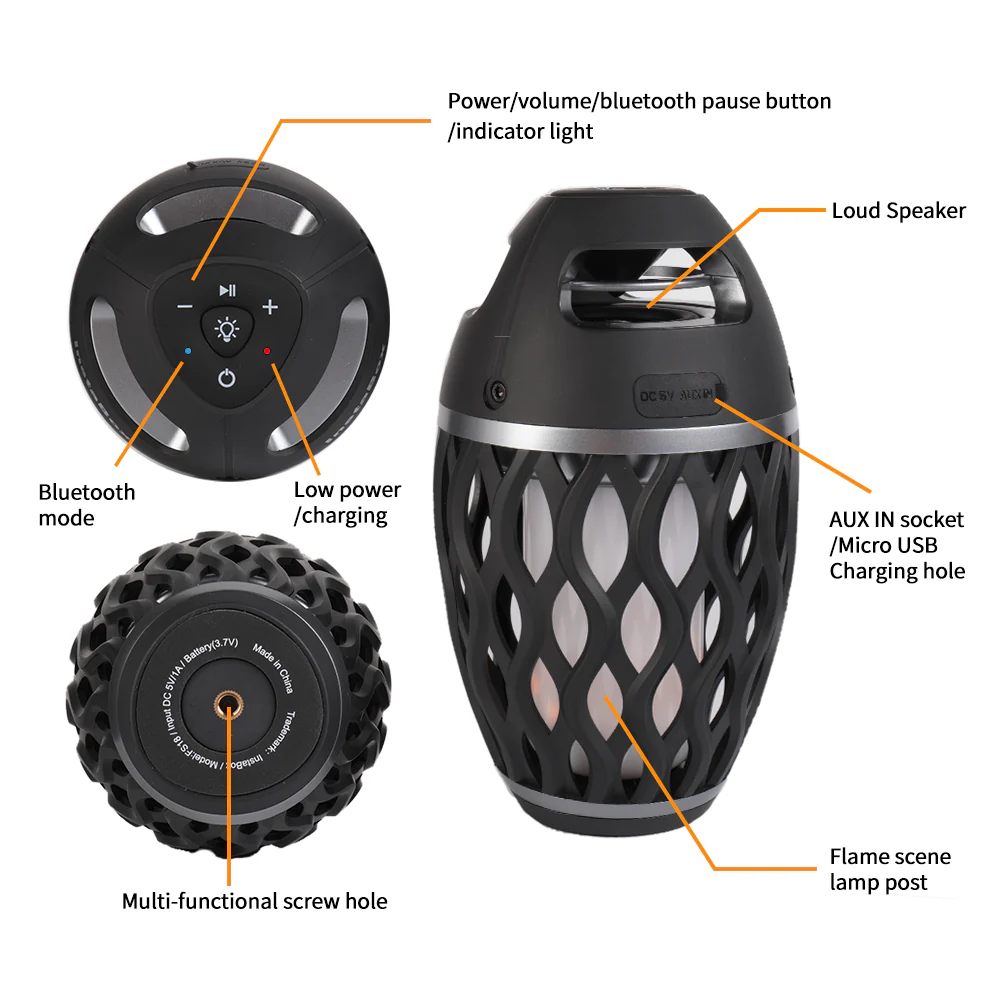 InstaBox FS18 Firestarter LED Flame Speaker Bluetooth 4.2 [DISCONTINUED] - Image 3