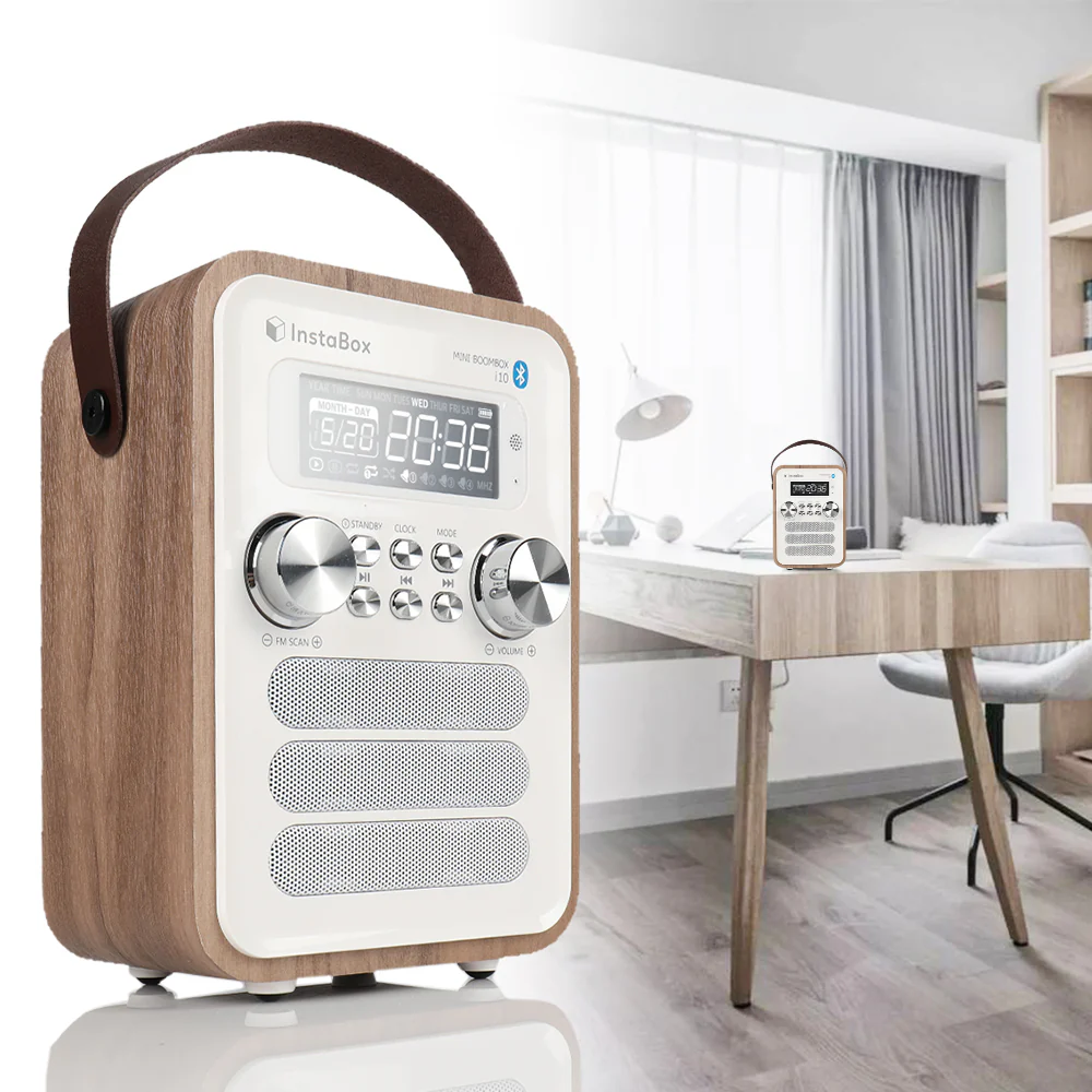 InstaBox i10 Wooden FM Clock Radio & Bluetooth Speaker [DISCONTINUED] - Image 10