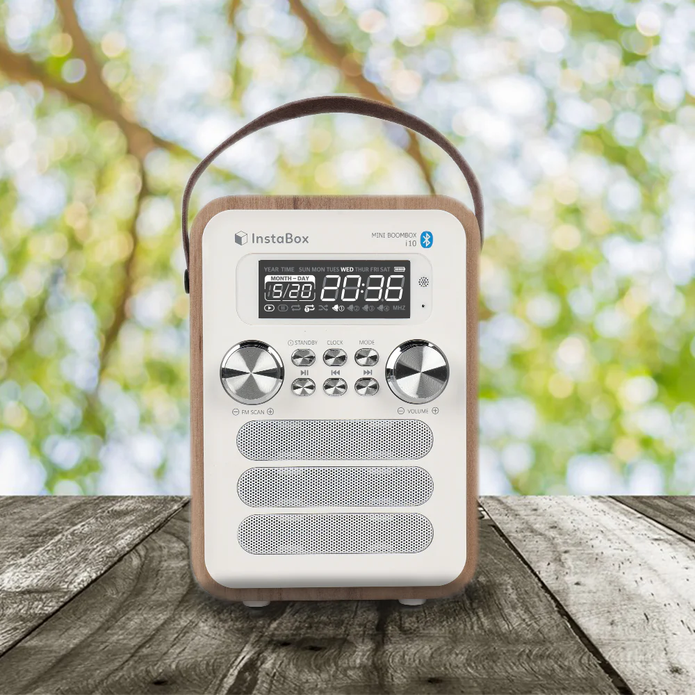 InstaBox i10 Wooden FM Clock Radio & Bluetooth Speaker [DISCONTINUED] - Image 12