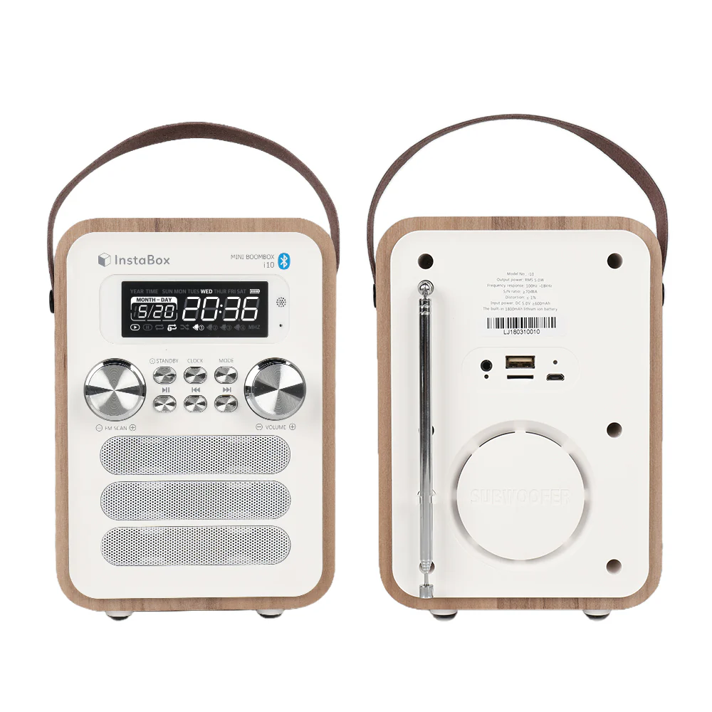 InstaBox i10 Wooden FM Clock Radio & Bluetooth Speaker [DISCONTINUED] - Image 6