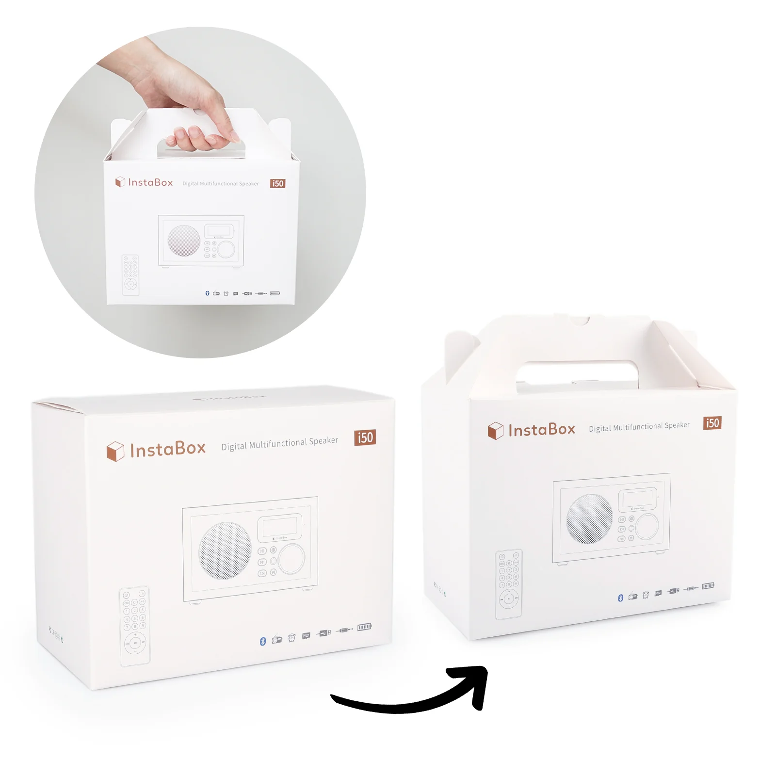 InstaBox i50 Wooden FM Clock Radio & Bluetooth Speaker [DISCONTINUED] - Image 11