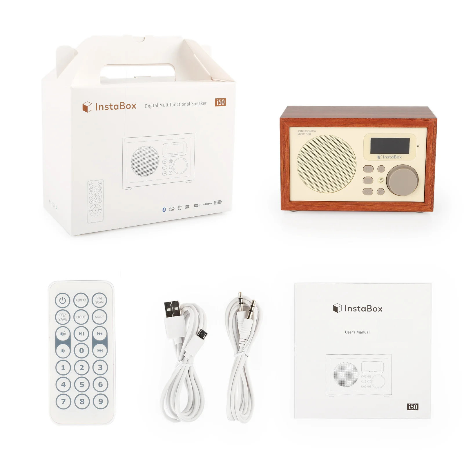 InstaBox i50 Wooden FM Clock Radio & Bluetooth Speaker [DISCONTINUED] - Image 12