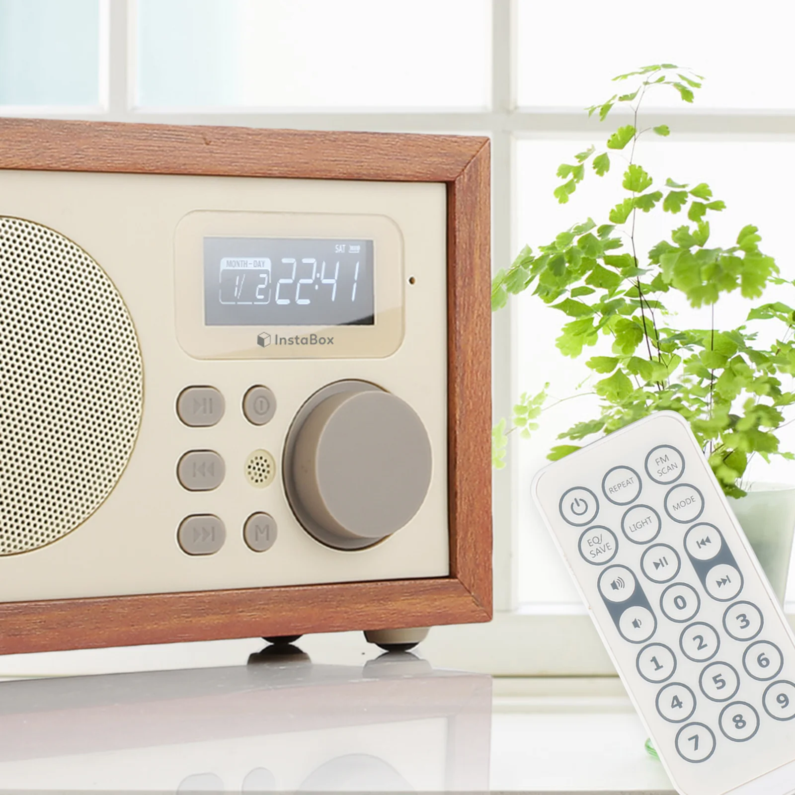 InstaBox i50 Wooden FM Clock Radio & Bluetooth Speaker [DISCONTINUED] - Image 6