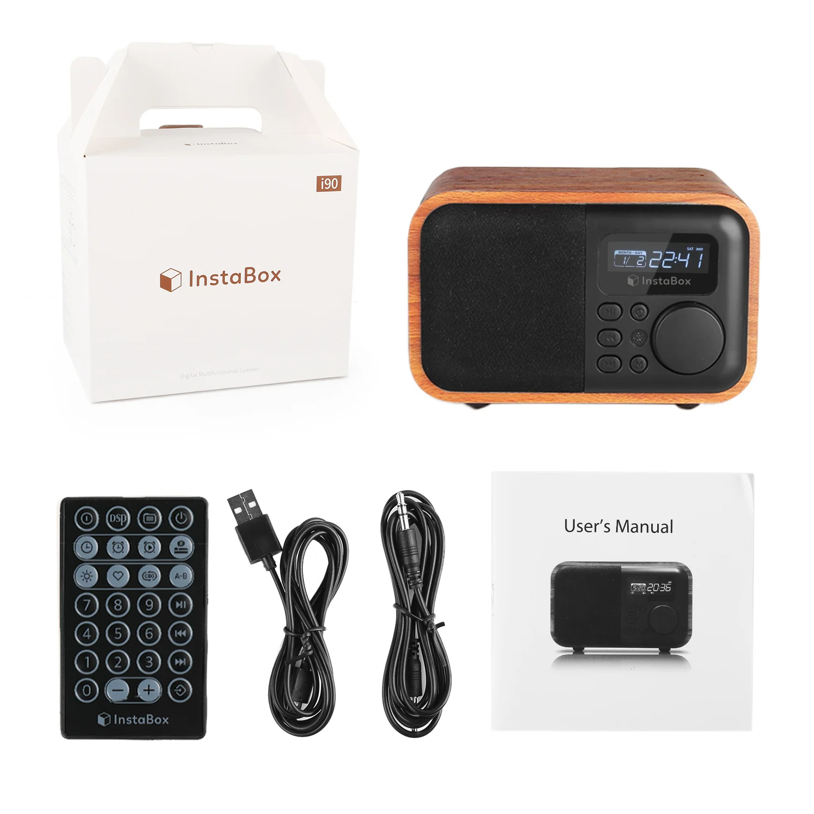 InstaBox i90 Wooden FM Clock Radio & Bluetooth Speaker [DISCONTINUED] - Image 12