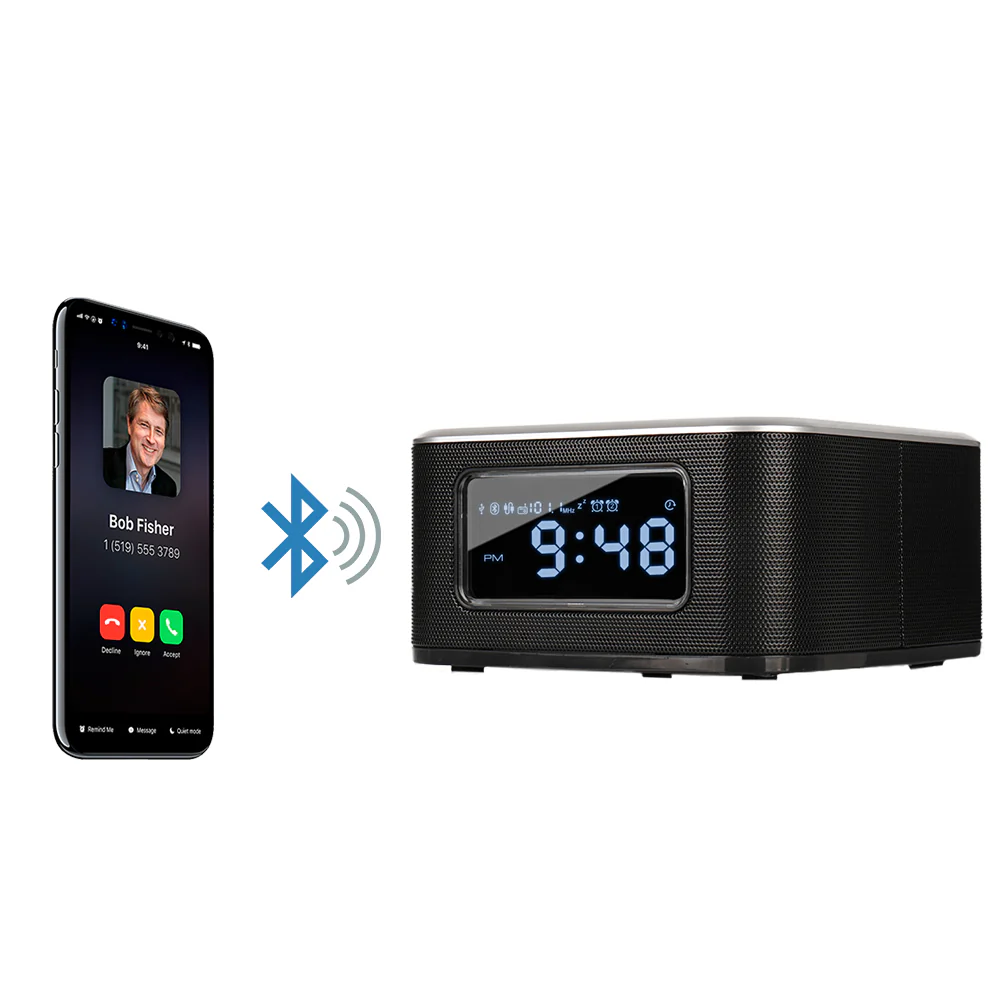 InstaBox W33 Wireless Charging Alarm Clock Radio Dual Speaker [DISCONTINUED] - Image 5