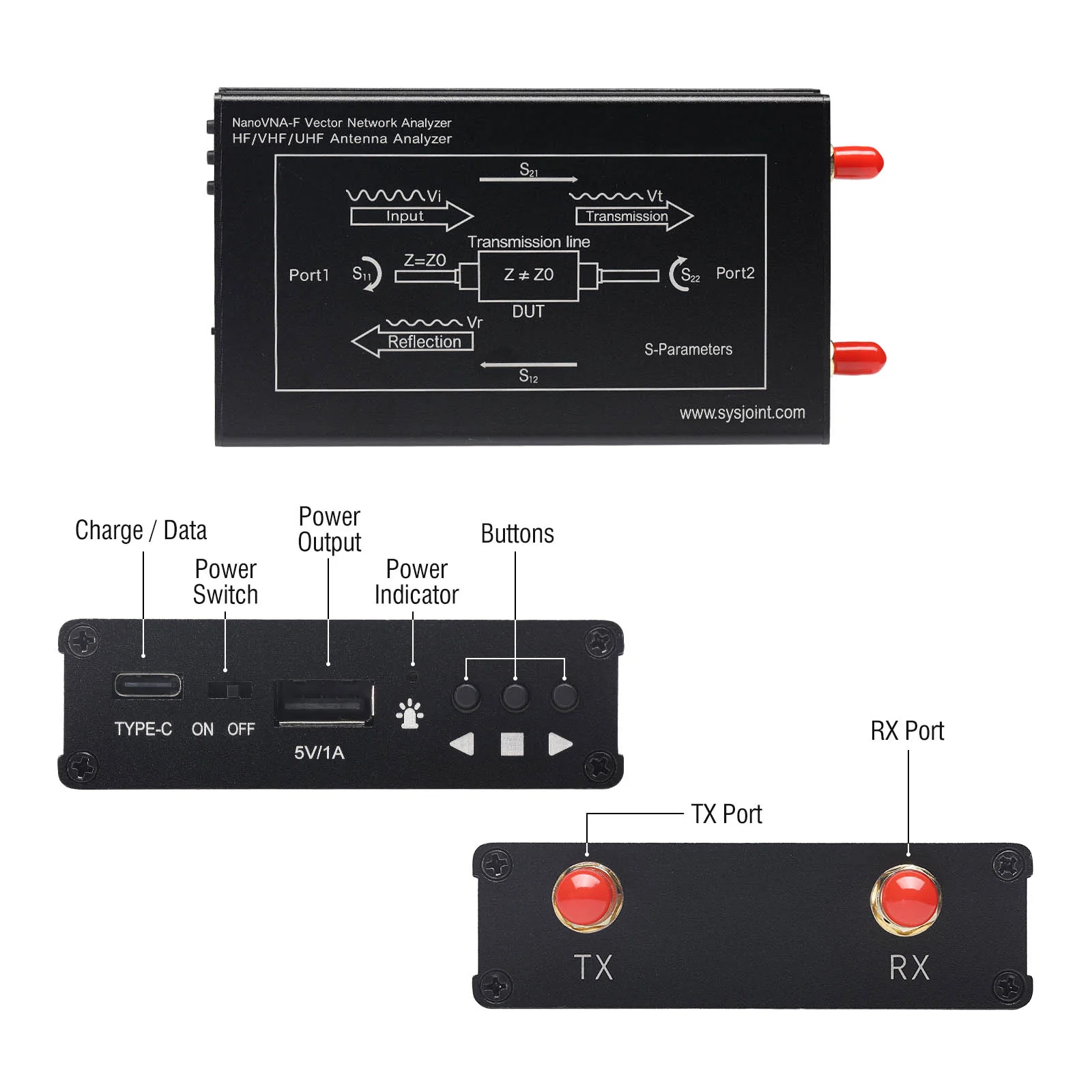 NanoVNA-F V2 Antenna Analyzer | 50KHz to 3GHz | 4.3-Inch Touch Screen | 5000mAh Battery - Image 3