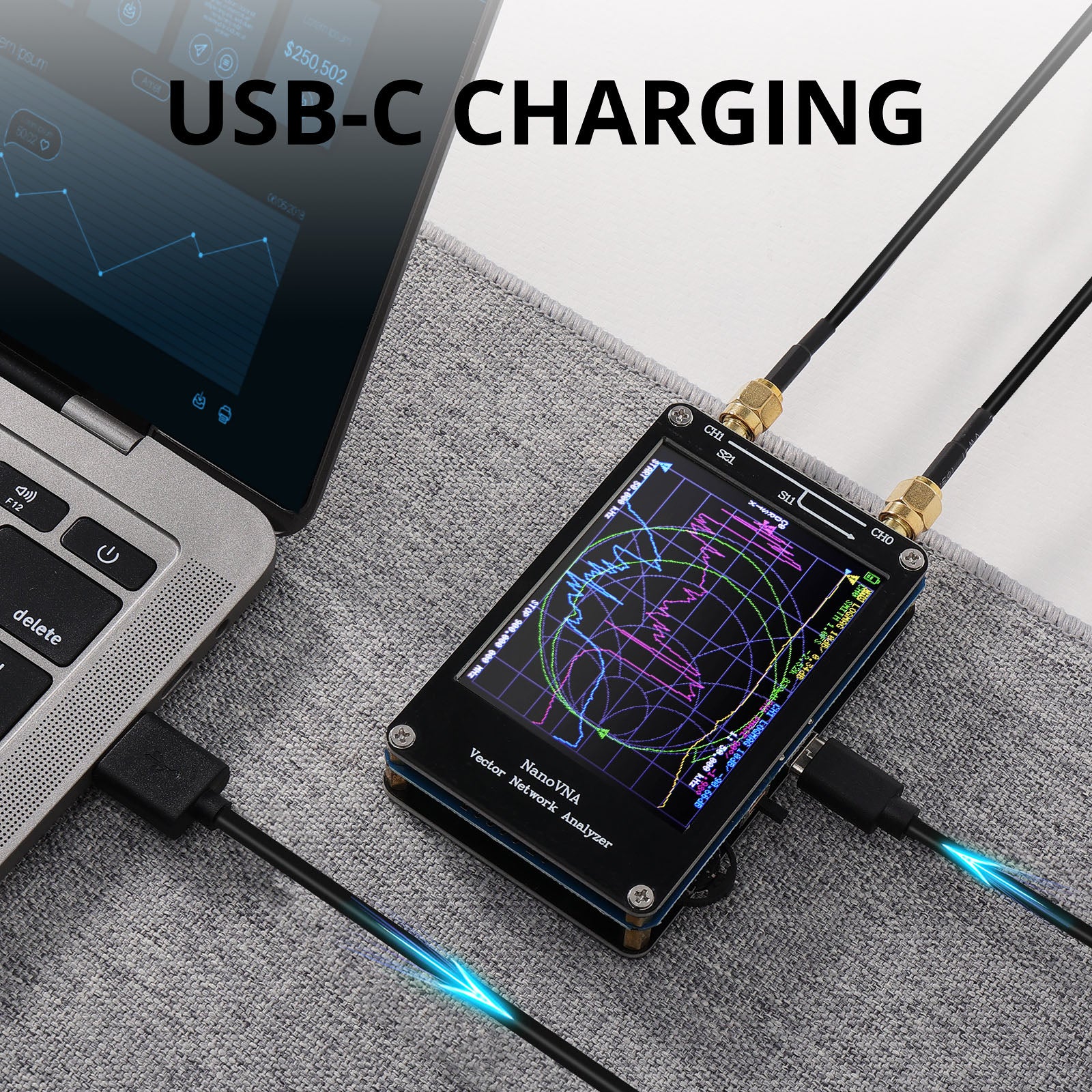 NanoVNA-H Vector Network Analyzer | 10kHz-1.5GHz | Upgraded V3.6 | 650mAh Battery | PC Software Support | USB-C Charging - Image 5