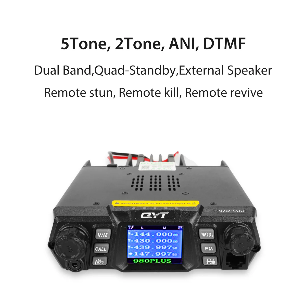 QYT KT-980 Plus | Dual Band | Quad-standby | 75W | Support CHIRP | with Cable [DISCONTINUED] - Image 3