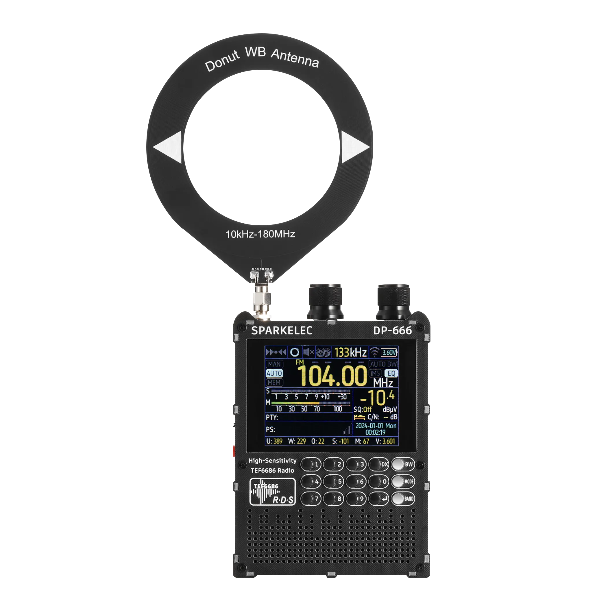 Raddy DP-666 Full Band DSP Radio | TEF6686 Chip | AM/FM /LW/MW/SW RDS Receiver | 2.8" Touchscreen | 5000mAh Battery | Telescopic & Donut Antenna | Firmware Upgradable - Image 2