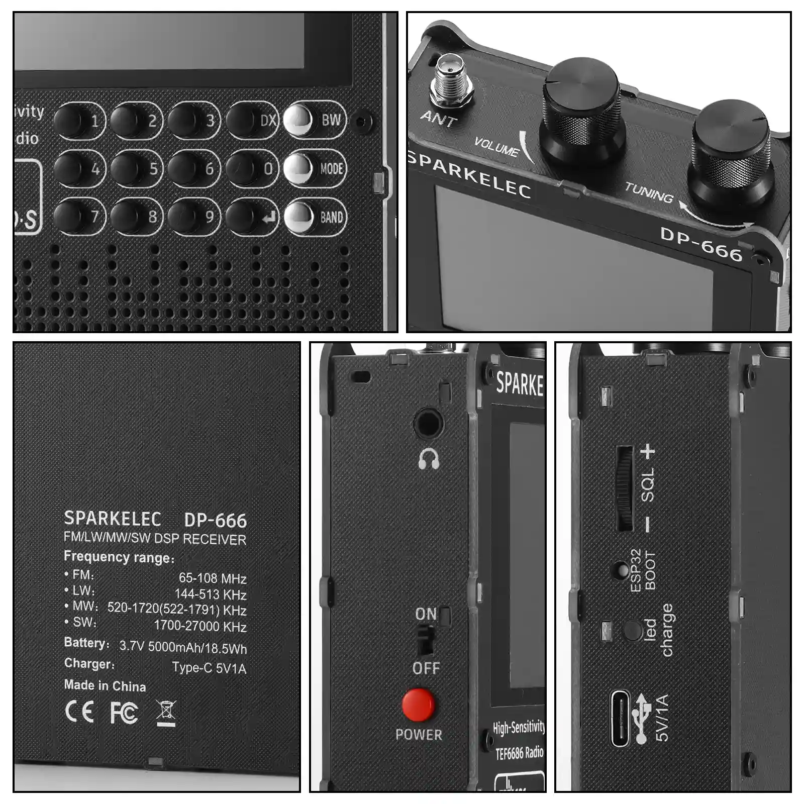 Raddy DP-666 Full Band DSP Radio | TEF6686 Chip | AM/FM /LW/MW/SW RDS Receiver | 2.8" Touchscreen | 5000mAh Battery | Telescopic & Donut Antenna | Firmware Upgradable - Image 4