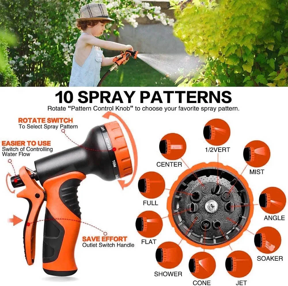 Raddy GH-1 Expandable Garden Hose | Lightweight | 50ft | High-Pressure Resistant  | With 10 Pattern Spray Nozzle | 3/4" Leak-Proof Connector - Image 5