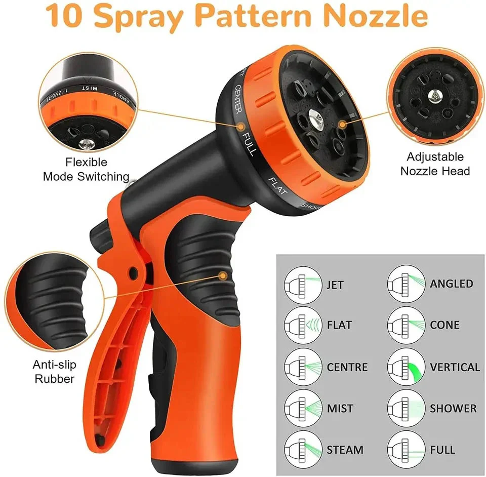 Raddy GH-1 Expandable Garden Hose | Lightweight | 50ft | High-Pressure Resistant  | With 10 Pattern Spray Nozzle | 3/4" Leak-Proof Connector - Image 9