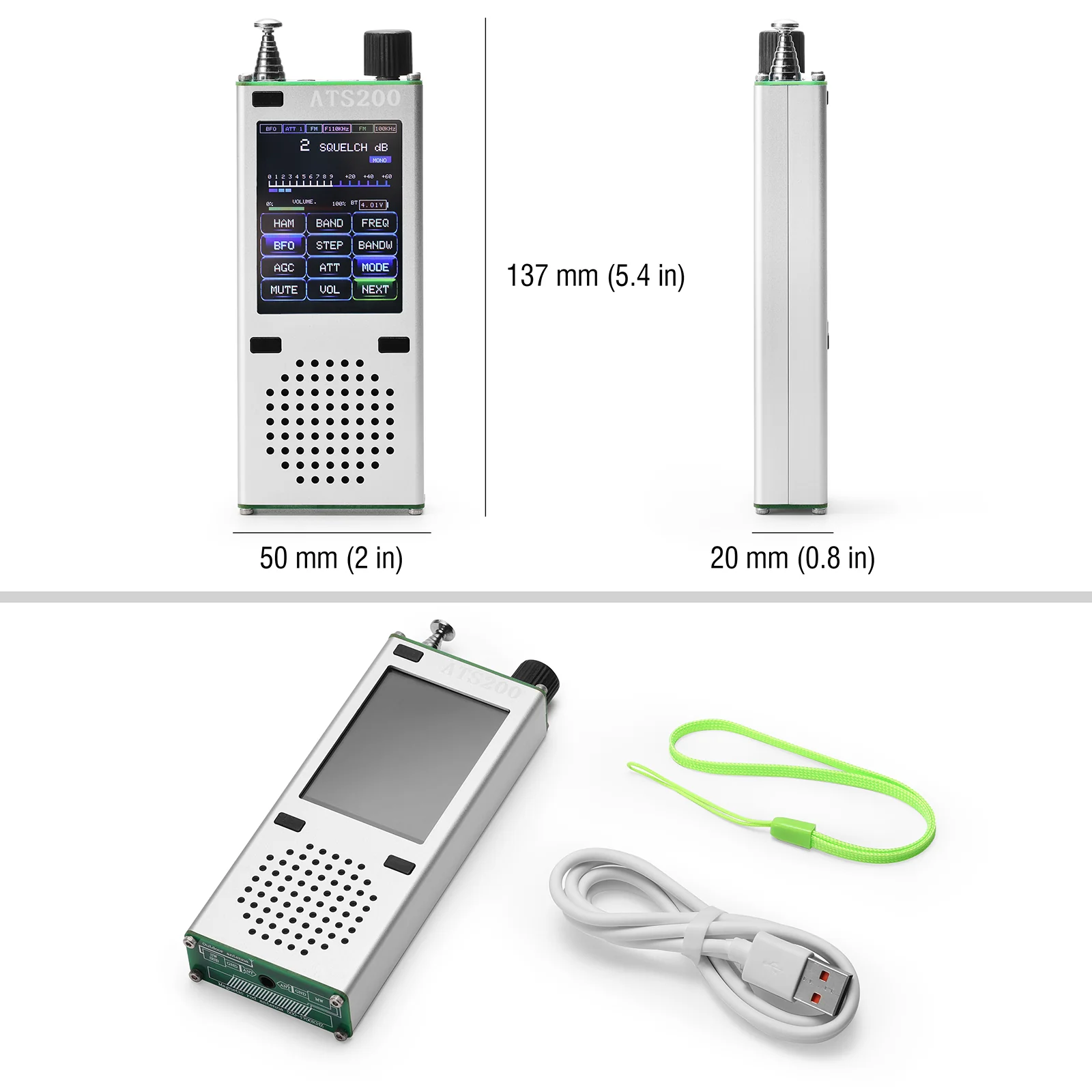Raddy Malahit ATS200 Shortwave Radio | FM/AM/SSB/LW/MW/SW/AIR | Touch Screen | RDS Mode | Bluetooth 5.3 | Flashlight - Image 7