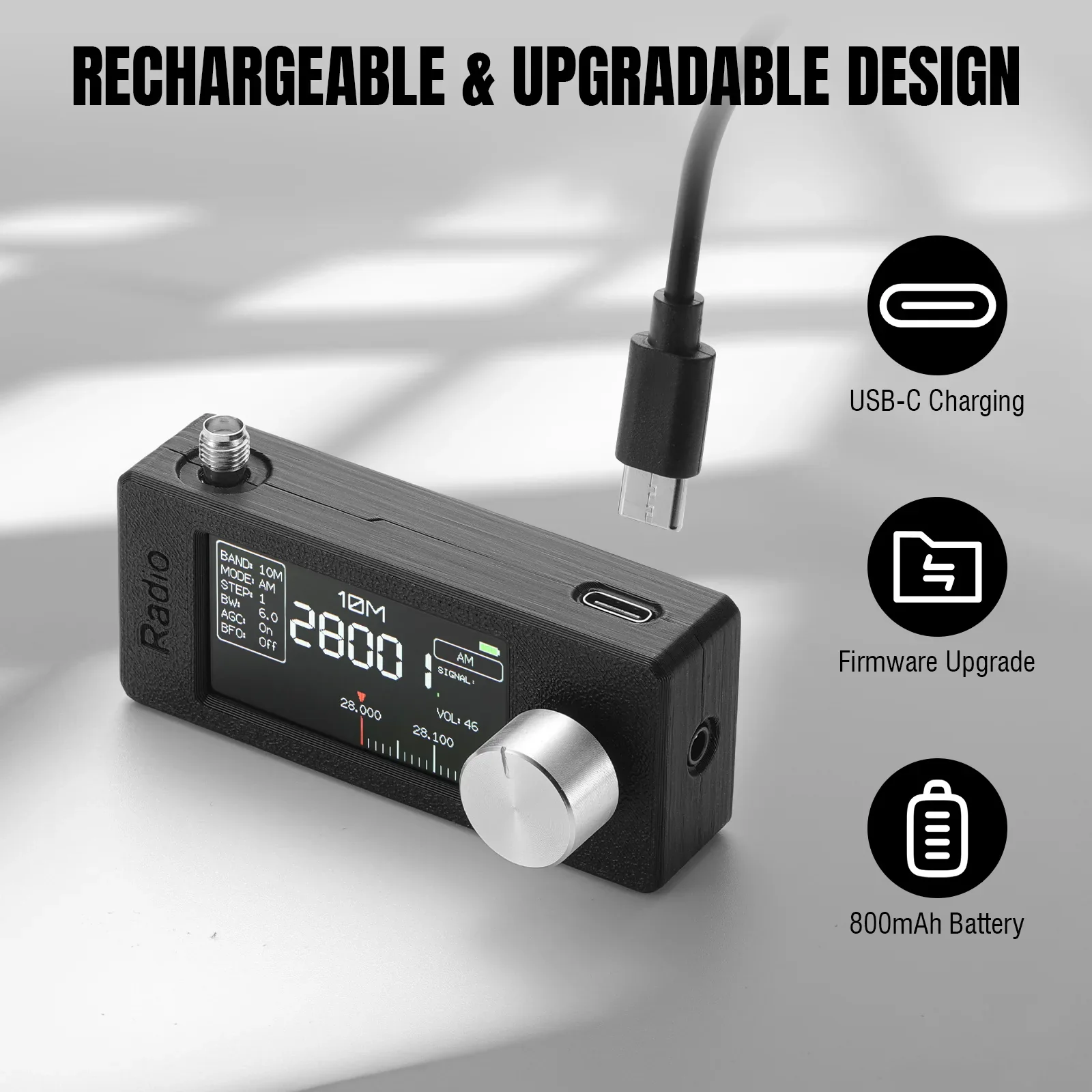 Raddy Mini Radio All-Band DSP Radio | Si4732 Chip | FM/SW/MW/VHF/CB Receiver | LSB/USB Modes | Headphone Amplifier | 1.9" Color Screen | Pocket Size | Firmware Upgrade - Image 5