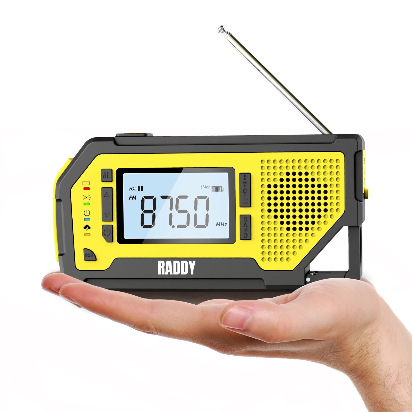 Raddy NW3 Emergency Weather Radio | NOAA Alert | Hand Crank Solar Power [DISCONTINUED] - Image 11