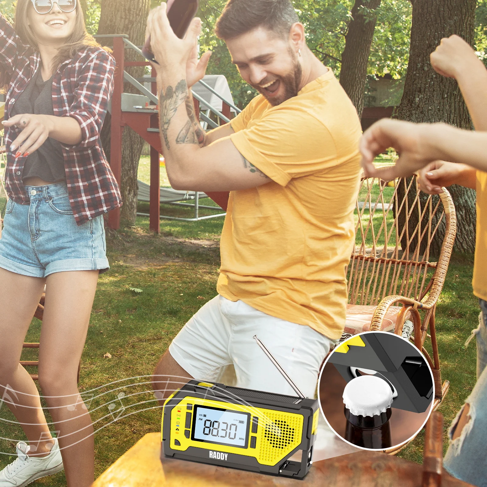 Raddy NW3 Emergency Weather Radio | NOAA Alert | Hand Crank Solar Power [DISCONTINUED] - Image 9