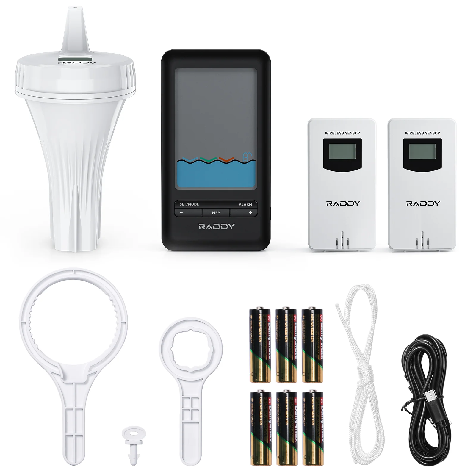 Raddy PT-3 Wi-Fi Pool Thermometer | LCD Display | IPX7 Waterproof | APP Remote Monitor | Rechargeable | Additional Remote Sensors - Image 7