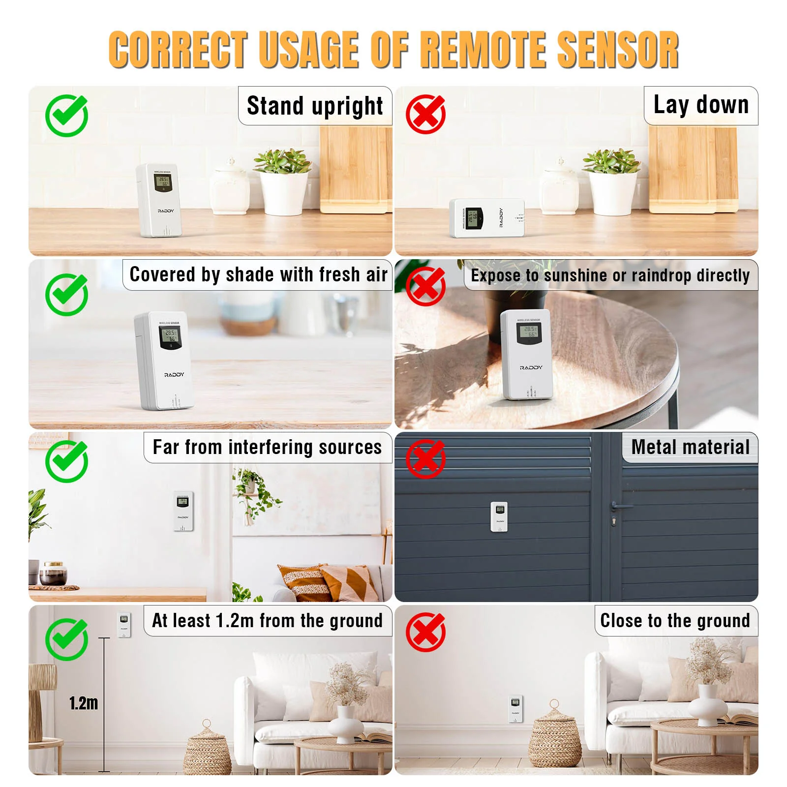 Raddy R7 Wireless Remote Sensor ｜For N75/N80 Home Weather Station /PT-3 Pool Thermometer - Image 6