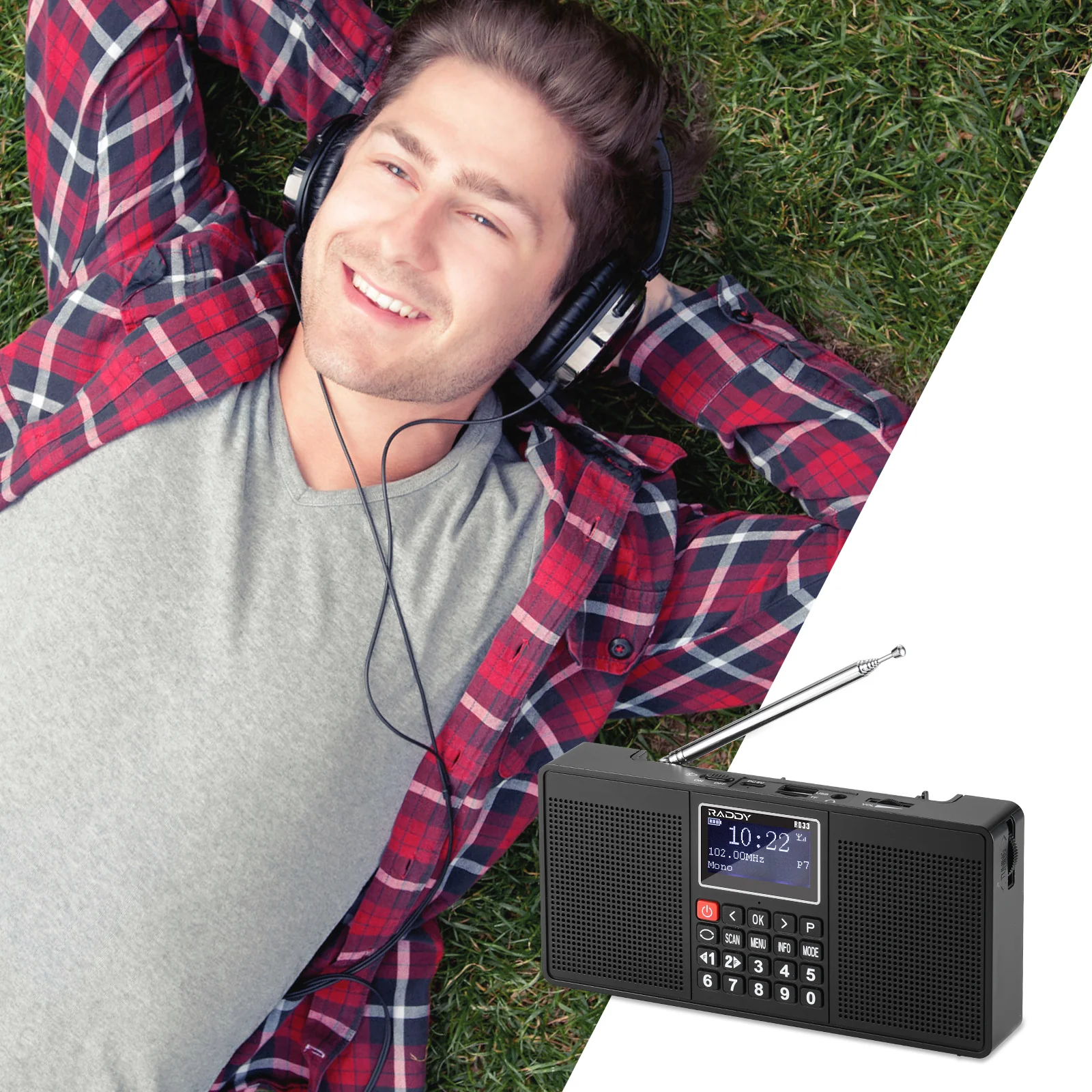 Raddy RD33 Tragbares FM DAB Radio | Digitales Wiederaufladbares | MP3 Musik-Wiedergabe | Unterstützung von Bluetooth [DISCONTINUED] - Image 4