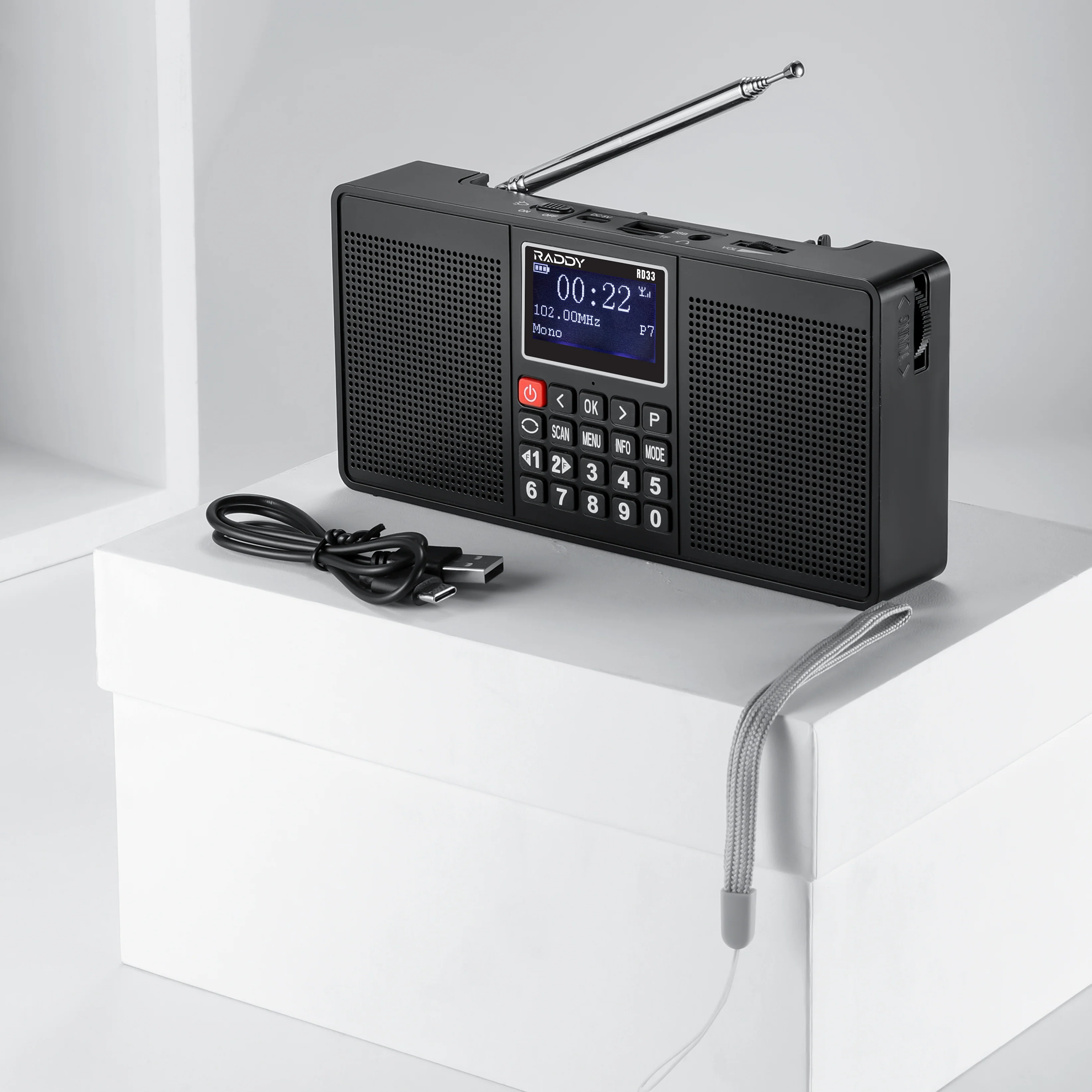 Raddy RD33 Tragbares FM DAB Radio | Digitales Wiederaufladbares | MP3 Musik-Wiedergabe | Unterstützung von Bluetooth [DISCONTINUED] - Image 7