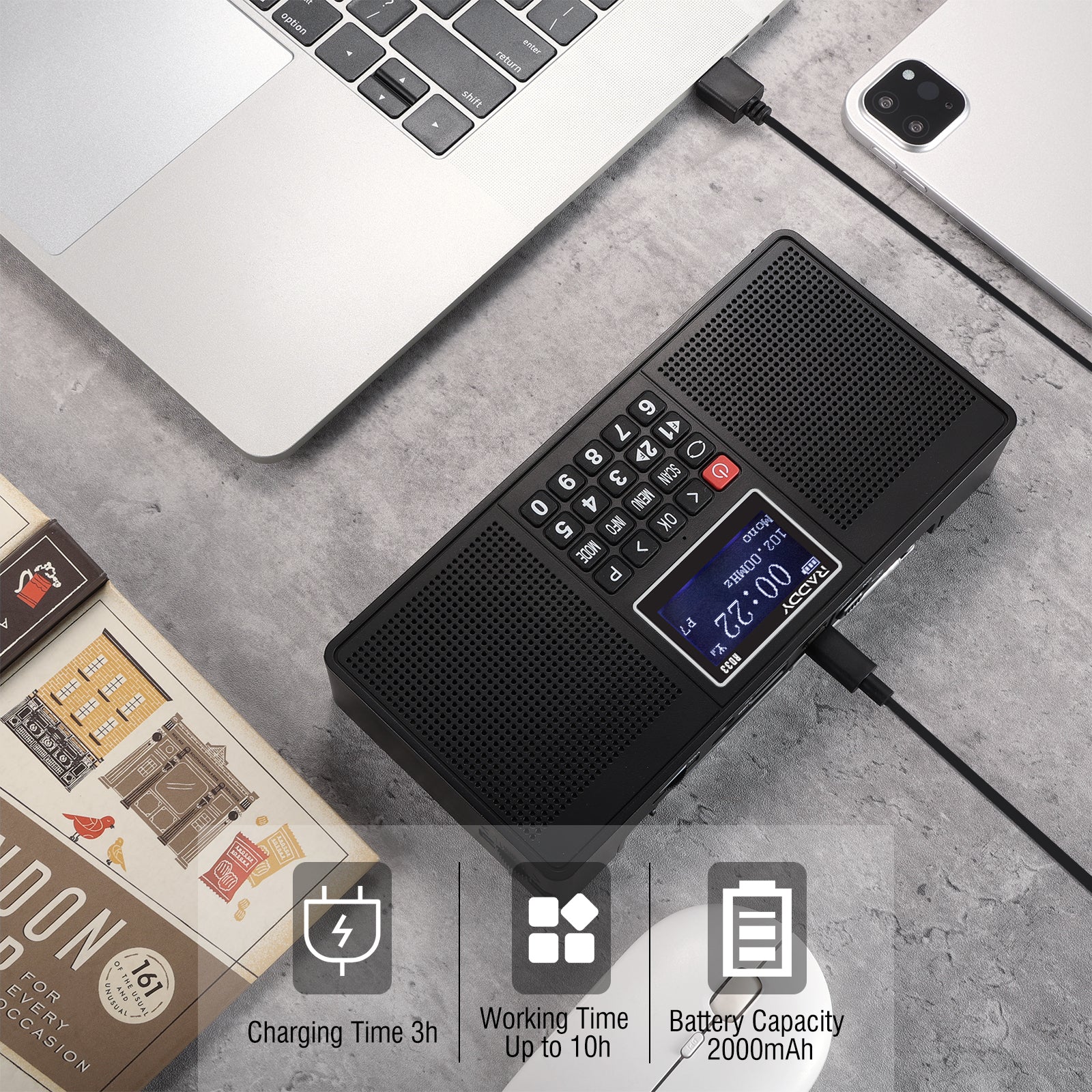Raddy RD33 Tragbares FM DAB Radio | Digitales Wiederaufladbares | MP3 Musik-Wiedergabe | Unterstützung von Bluetooth [DISCONTINUED] - Image 8