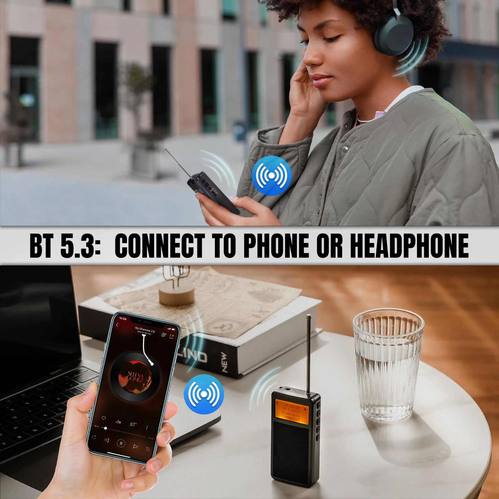 Raddy RF205 Portable FM Radio | BT 5.3| FM-to-BT Signal Output | Pocket Mini | Type-C Charging | Alarm Clock - Image 3