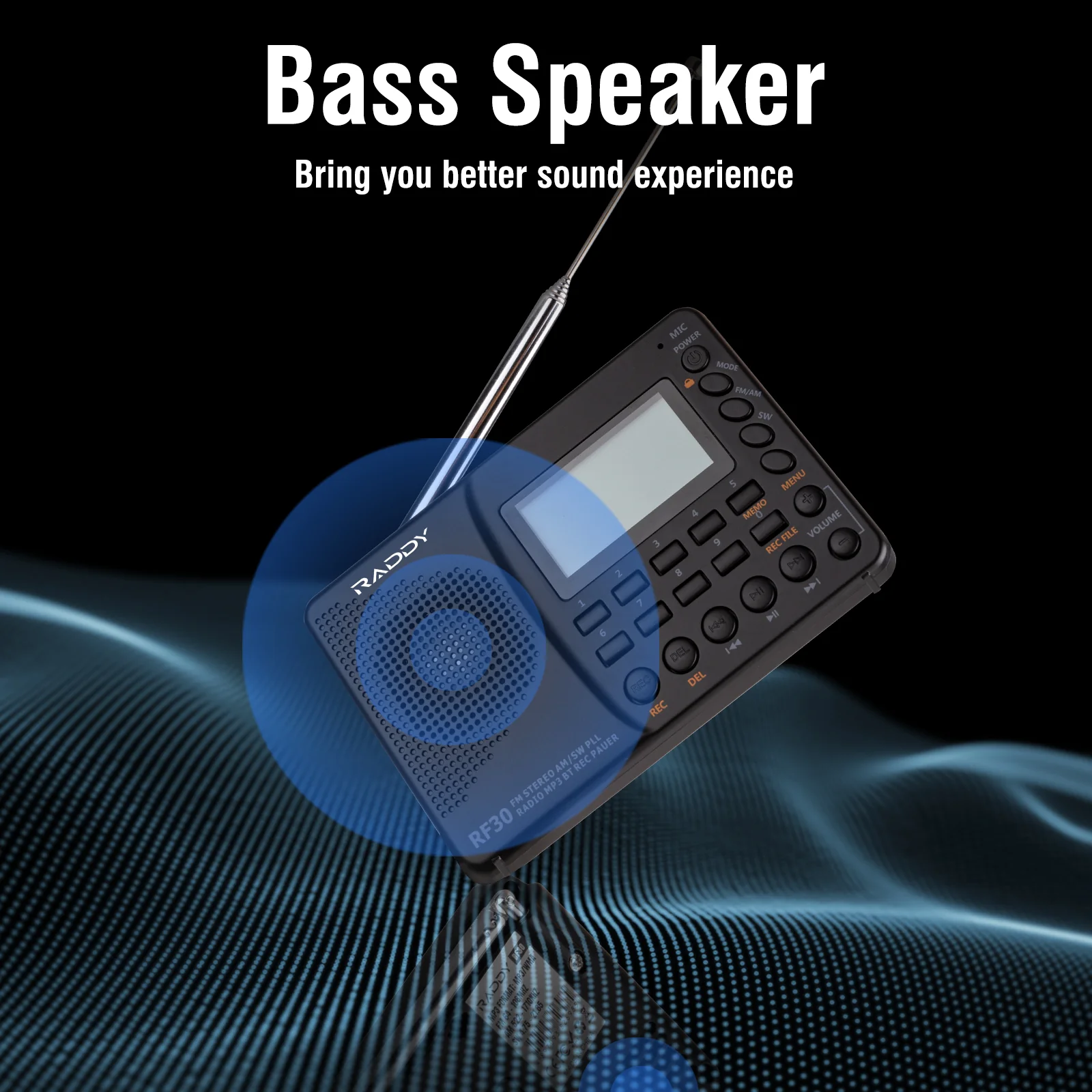 Raddy RF30 AM/FM/SW Radio | Digital Tuner | Bluetooth | AUX Recording [DISCONTINUED] - Image 4