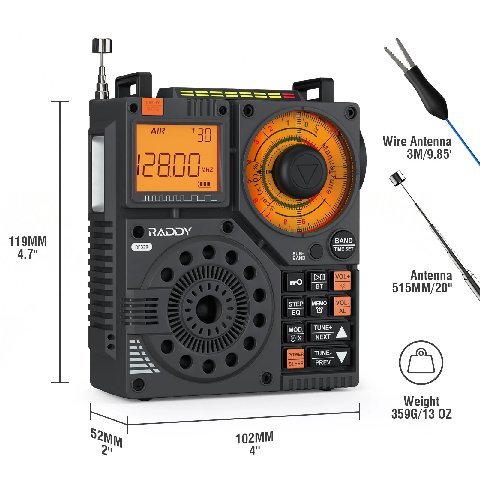 Raddy RF320 Shortwave Radio [OPEN BOX] - Image 4