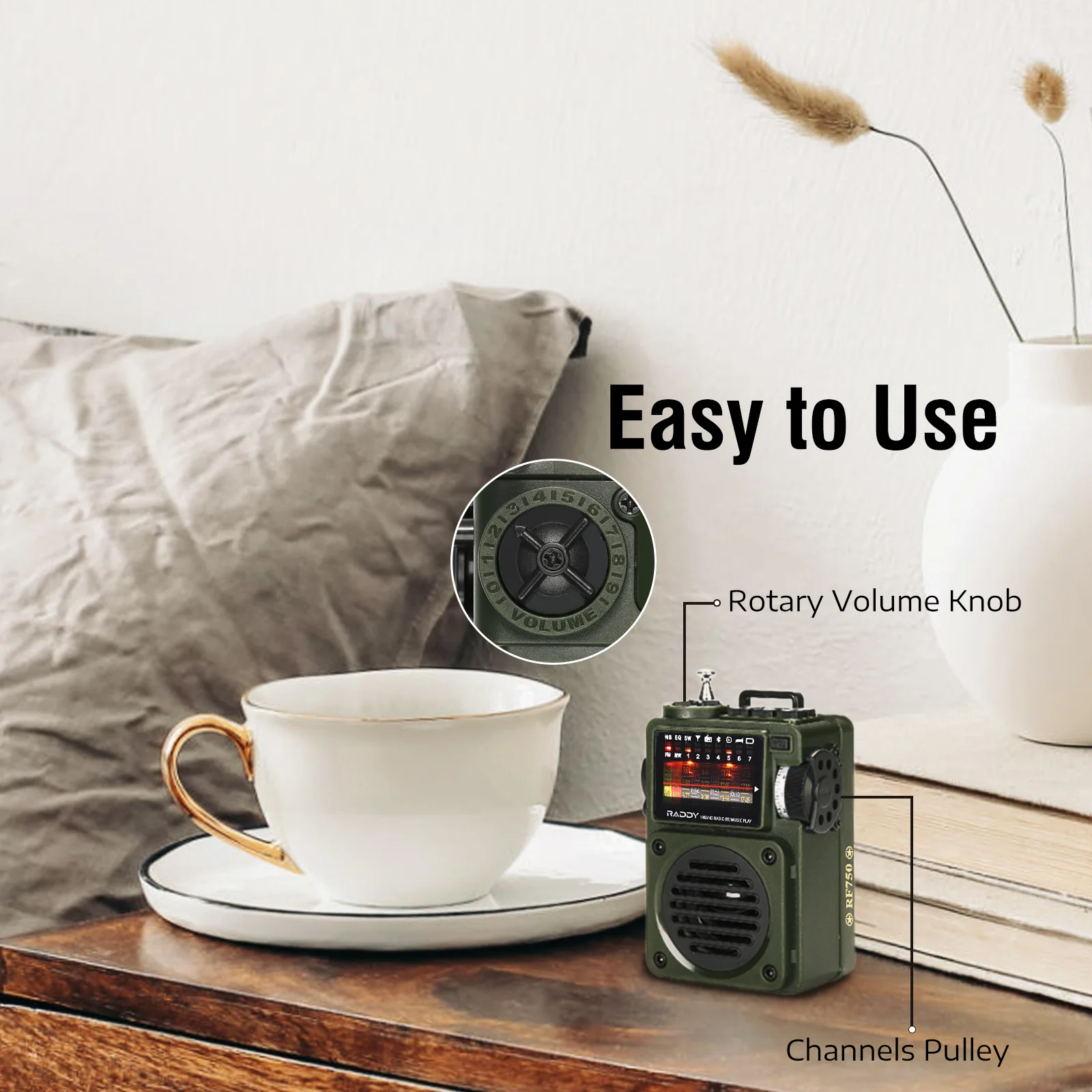 Raddy RF750 Shortwave Radio | AM/FM/SW/WB | Portable Digital Rechargeable | Bluetooth 5.0 - Image 12