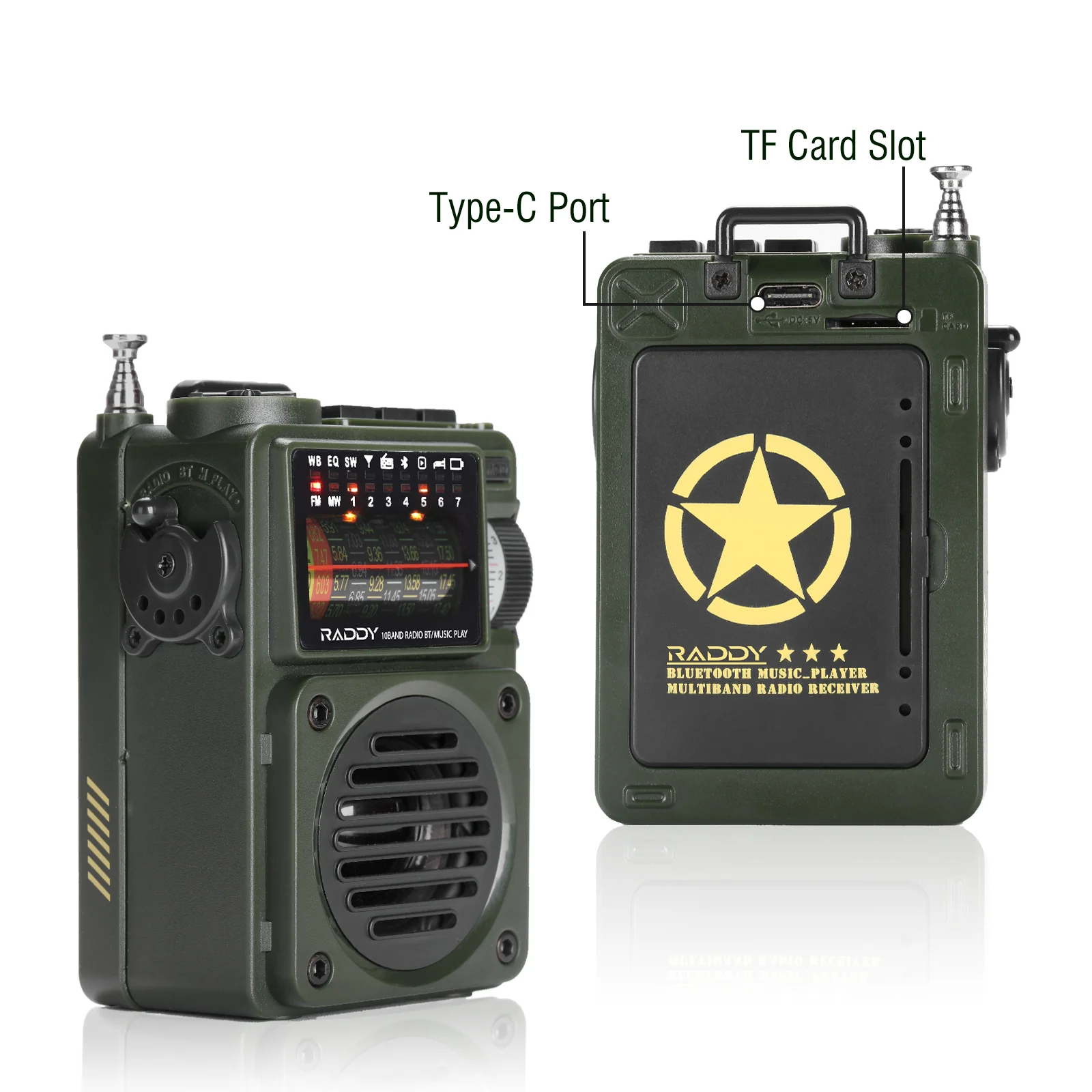 Raddy RF750 Shortwave Radio | AM/FM/SW/WB | Portable Digital Rechargeable | Bluetooth 5.0 - Image 3