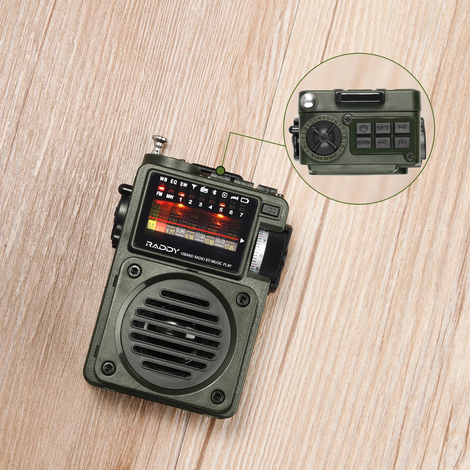 Raddy RF750 Shortwave Radio | AM/FM/SW/WB | Portable Digital Rechargeable | Bluetooth 5.0 - Image 8