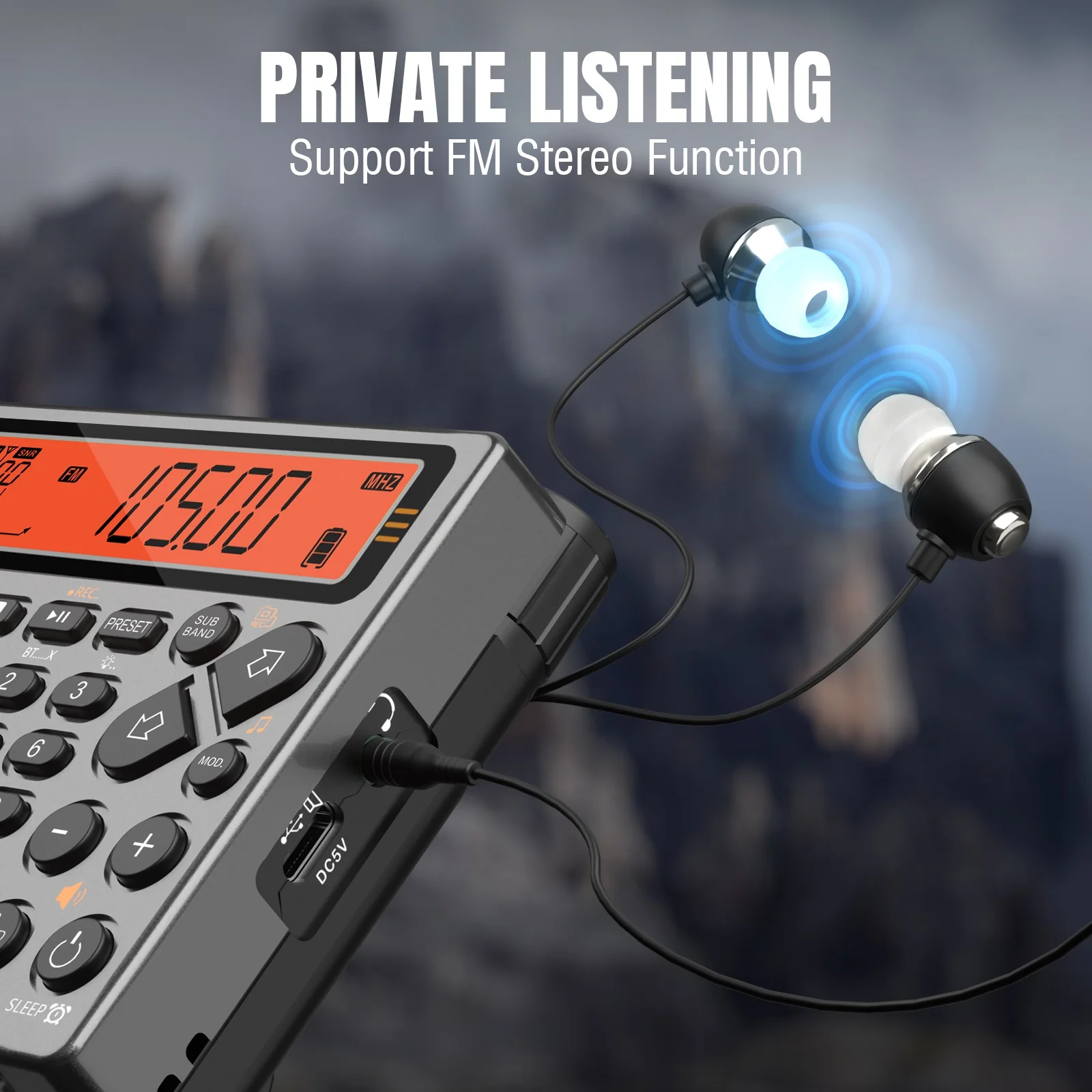 Raddy RF757 Shortwave Radio | APP Control | AM/FM/SW/VHF/UHF/CB/AIR/NOAA | 1000 Presets | Bluetooth 5.0 | 2500mAh Battery - Image 10