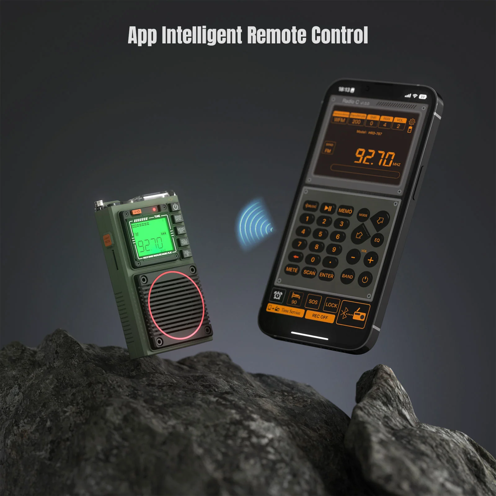 Raddy RF75A Shortwave Radio | Bluetooth 5.0 APP Control | FM AM VHF SW WB | Type-C Charging | SOS Flashlight - Image 5