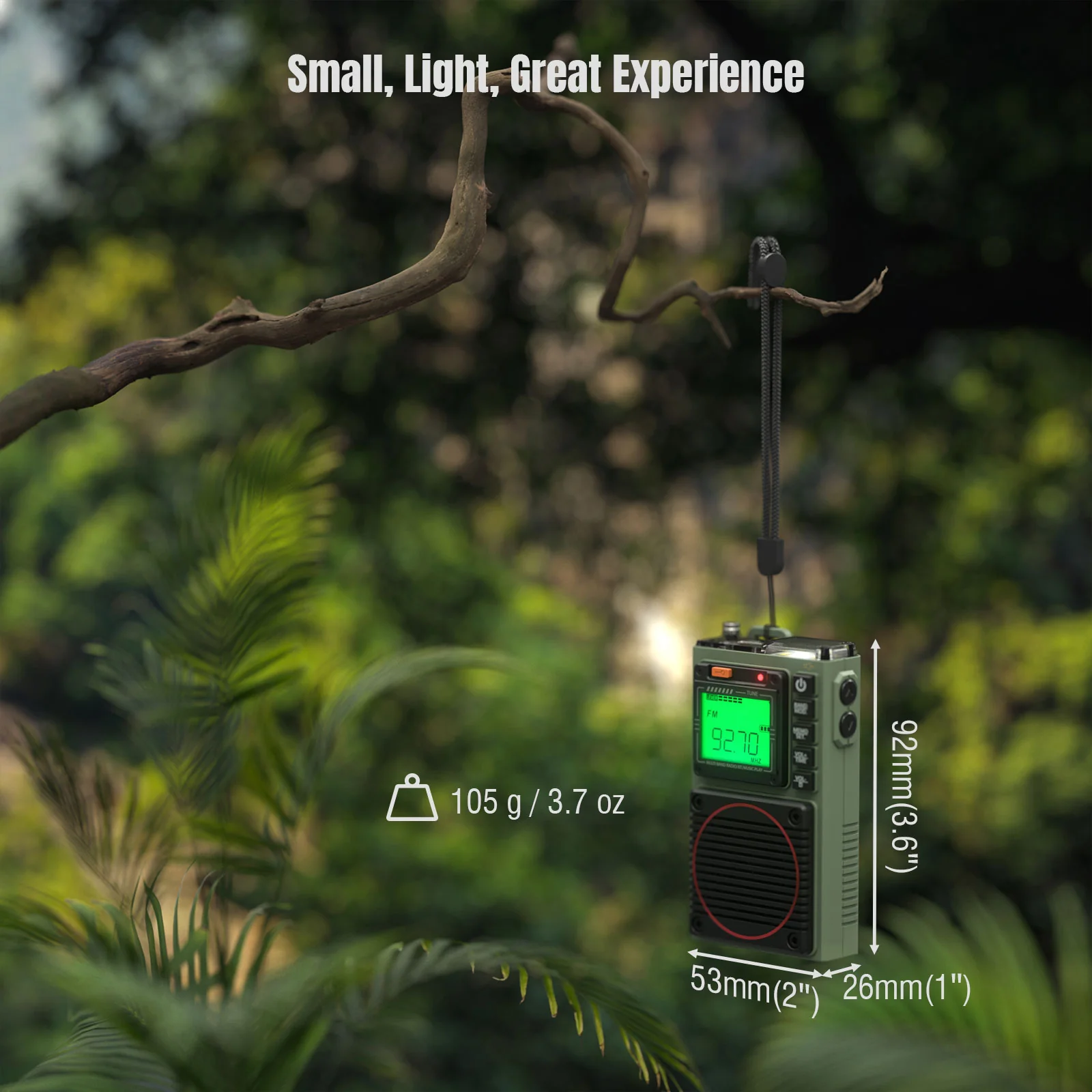 Raddy RF75A Shortwave Radio | Bluetooth 5.0 APP Control | FM AM VHF SW WB | Type-C Charging | SOS Flashlight - Image 8