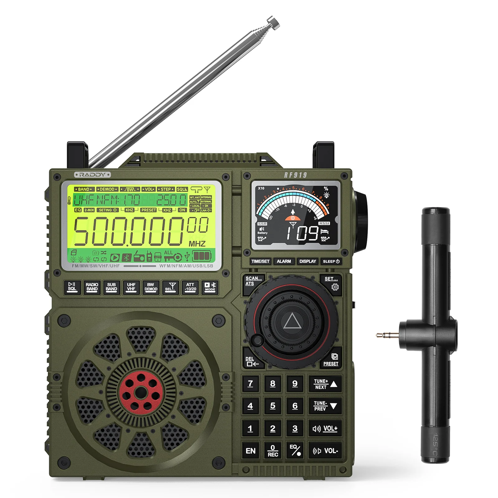Raddy RF919 Shortwave Radio | Full Band Receiver with SSB | 20W Bluetooth 5.1 | APP Remote Control | Antenna Tuner | 5000mAh Battery | Dual Screens - Image 14
