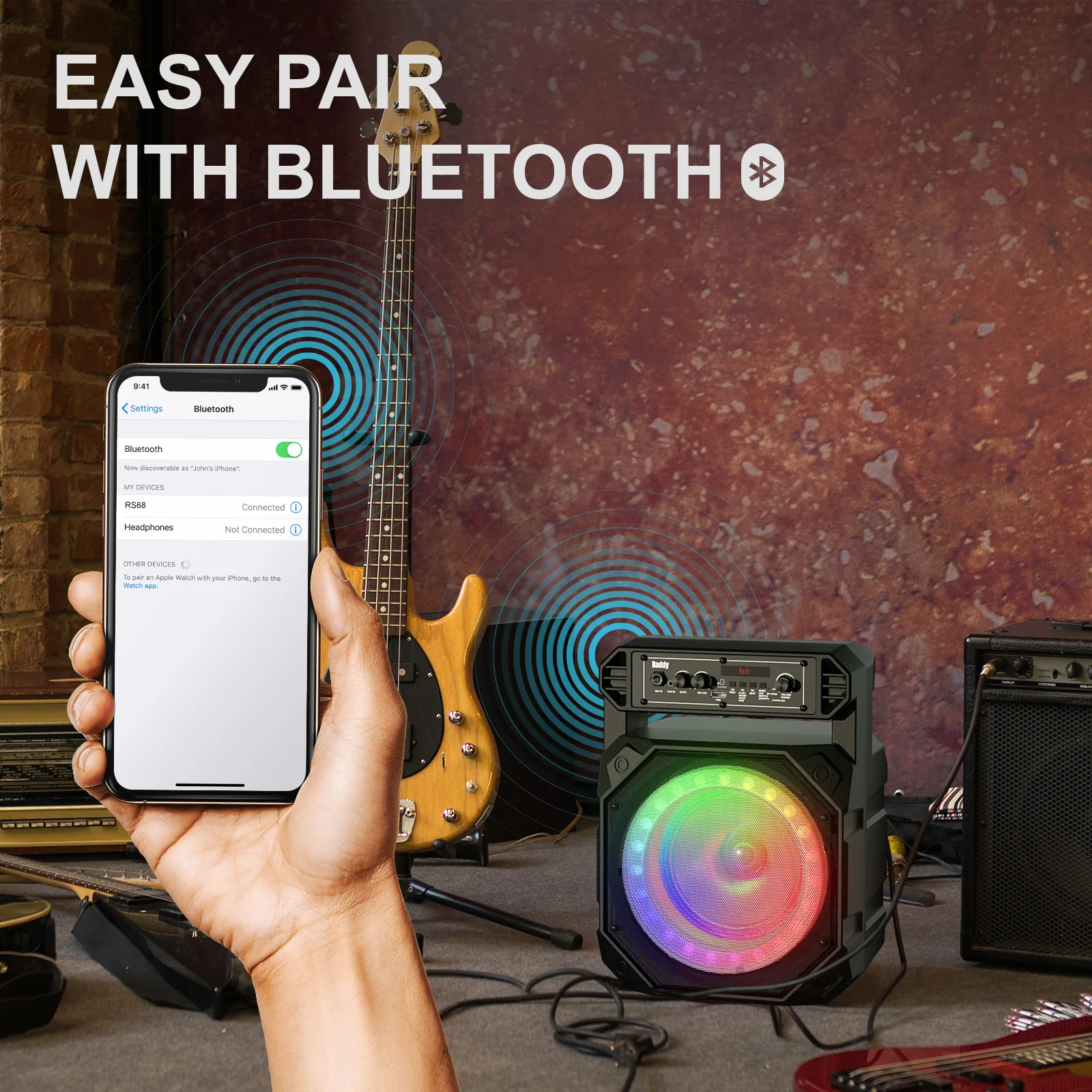Raddy RS68 Portable Karaoke Machine | Rechargeable Bluetooth Speaker | Wireless Microphone [DISCONTINUED] - Image 6