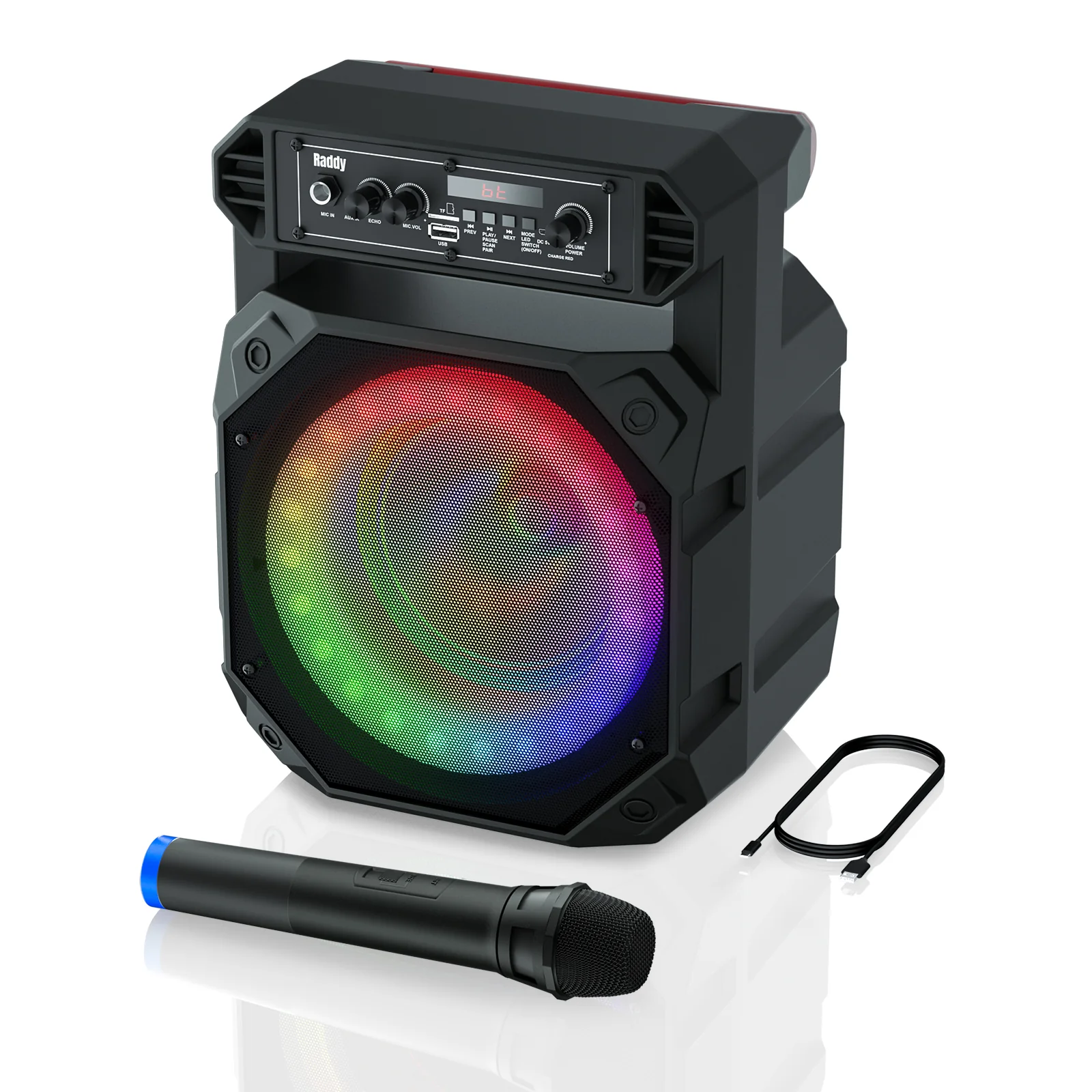 Raddy RS68 Portable Karaoke Machine | Rechargeable Bluetooth Speaker | Wireless Microphone [DISCONTINUED] - Image 8